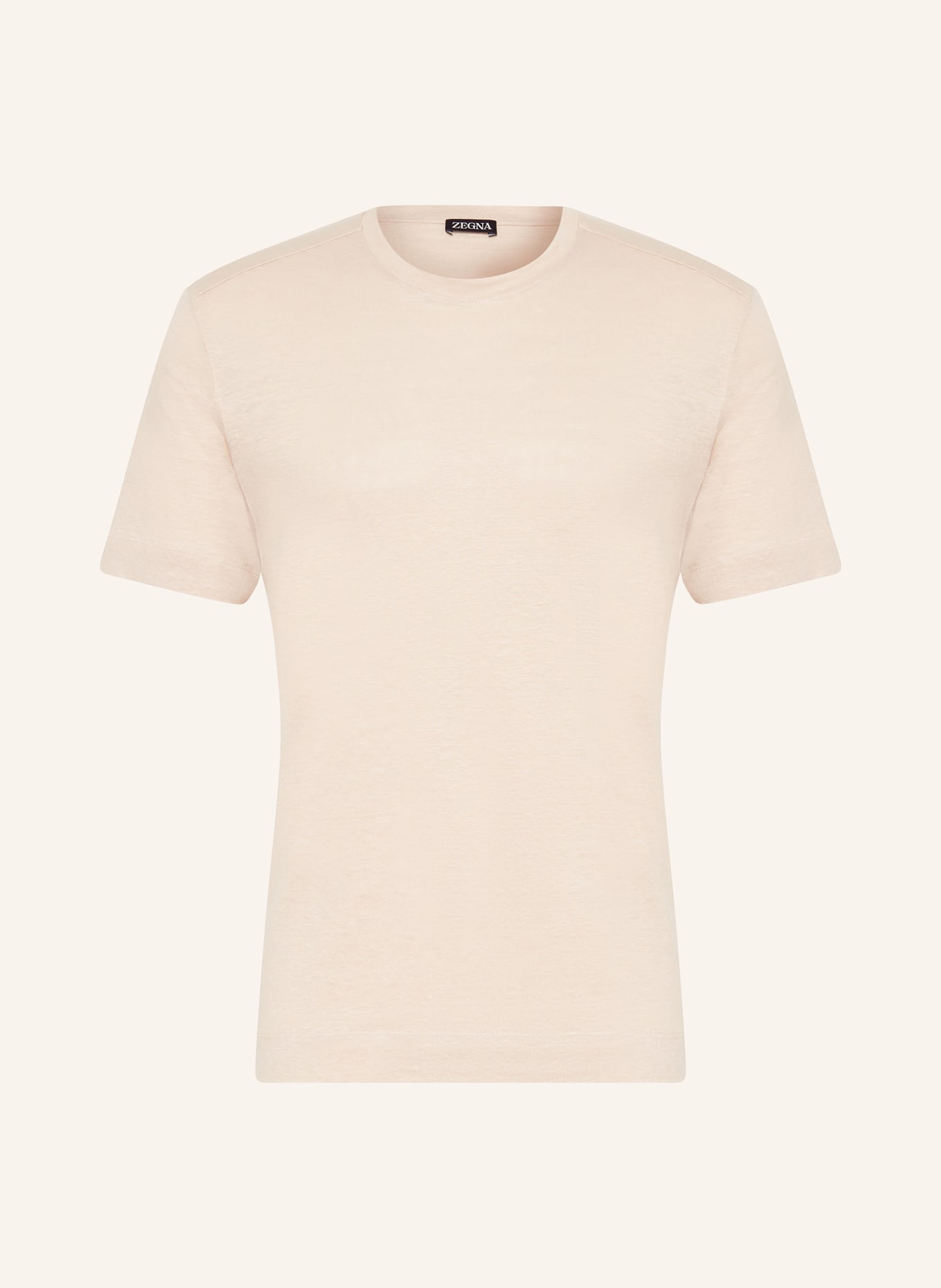 ZEGNA T-shirt z lnu, Kolor: BEŻOWY (Obrazek 1)