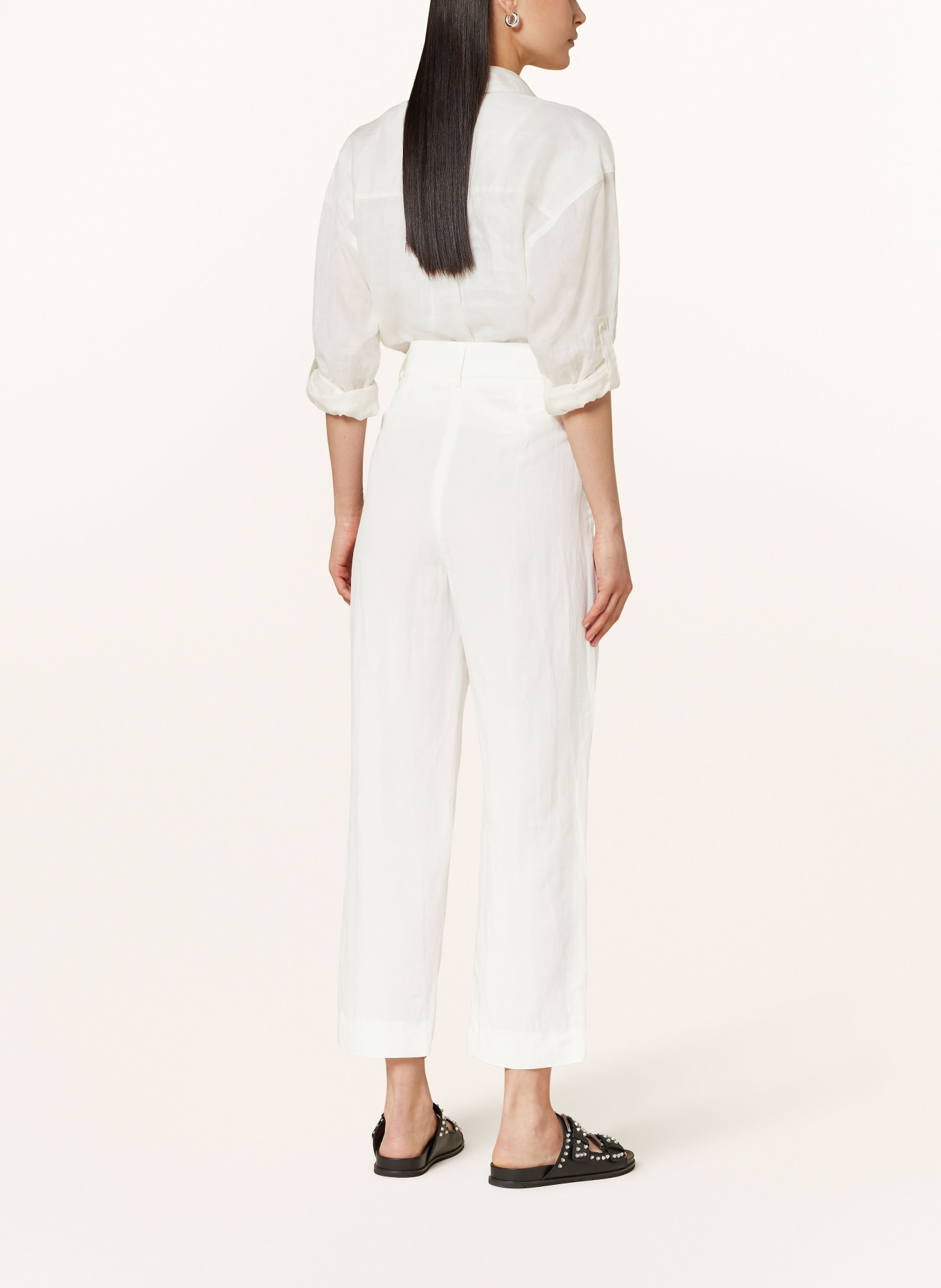 ROSSI Trousers LUAN with linen, Color: ECRU (Image 3)