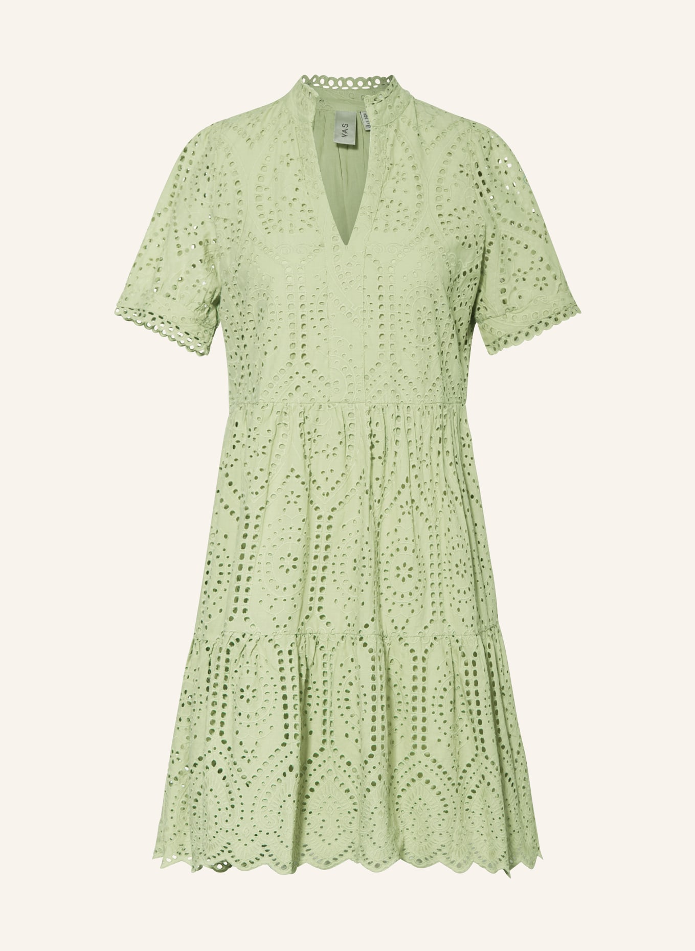 Y.A.S. Dress made of broderie anglaise, Color: LIGHT GREEN (Image 1)