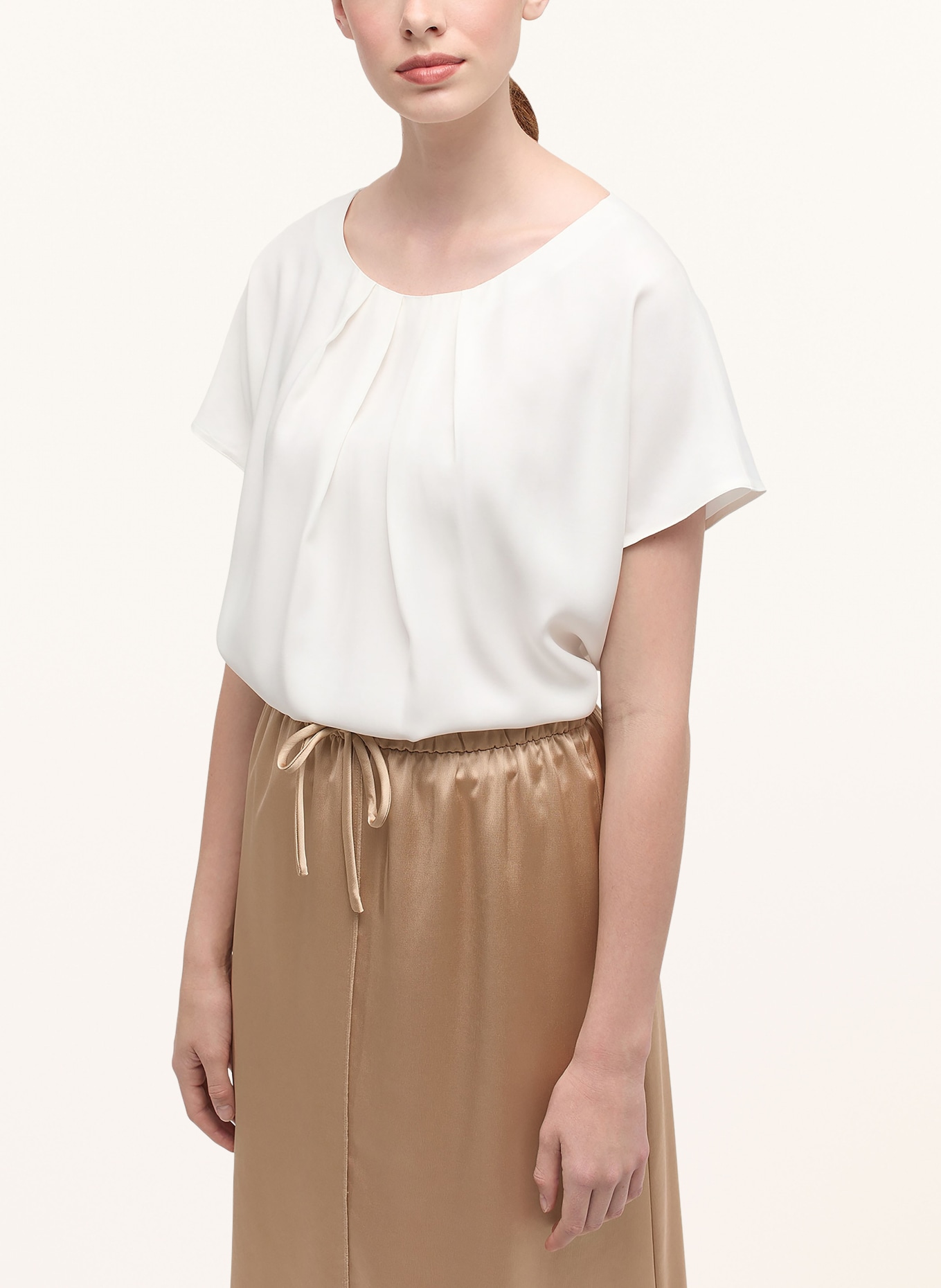 ETERNA Shirt blouse in satin, Color: WHITE (Image 2)