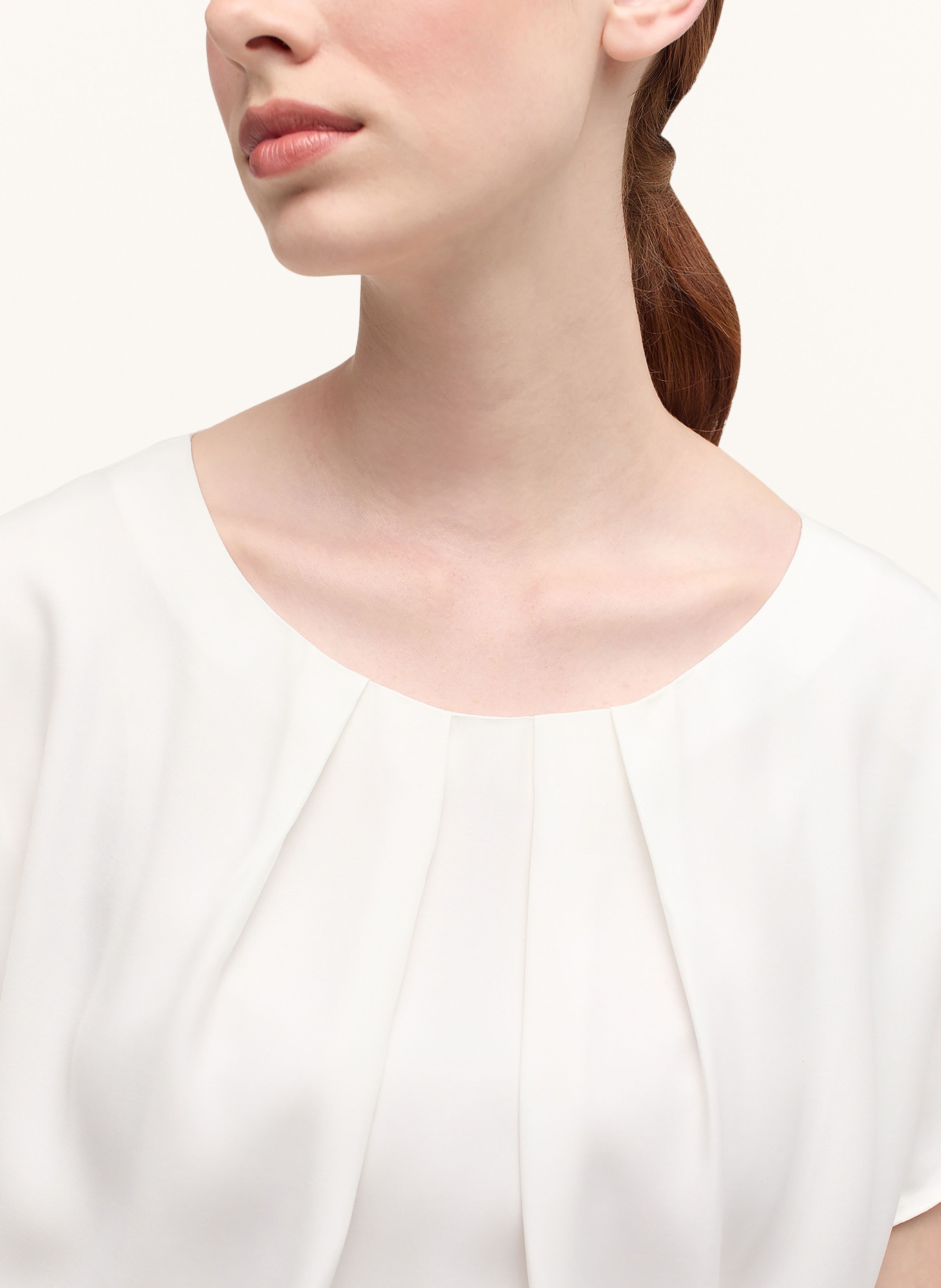 ETERNA Shirt blouse in satin, Color: WHITE (Image 4)