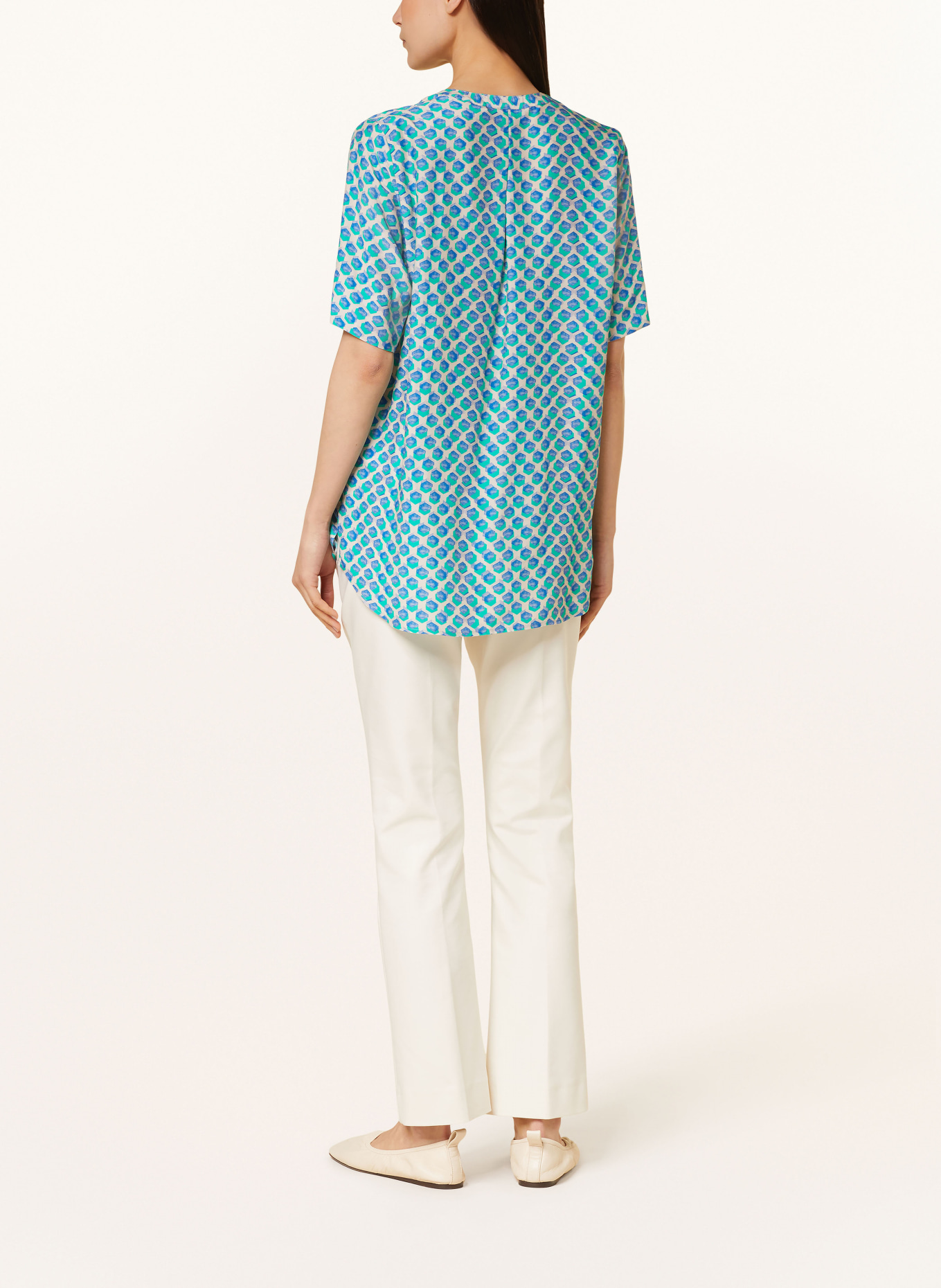 ETERNA Shirt blouse, Color: BLUE/ LIGHT GRAY/ GREEN (Image 3)