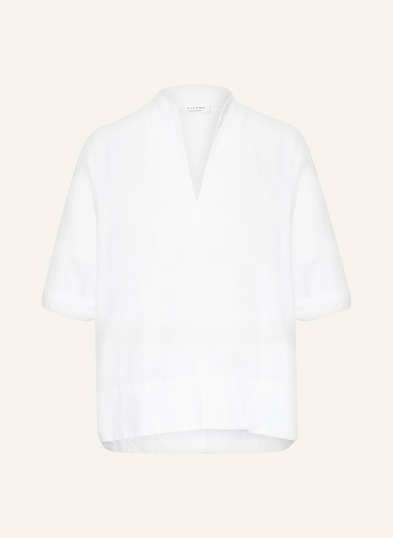 ETERNA Shirt blouse with linen, Color: WHITE (Image 1)