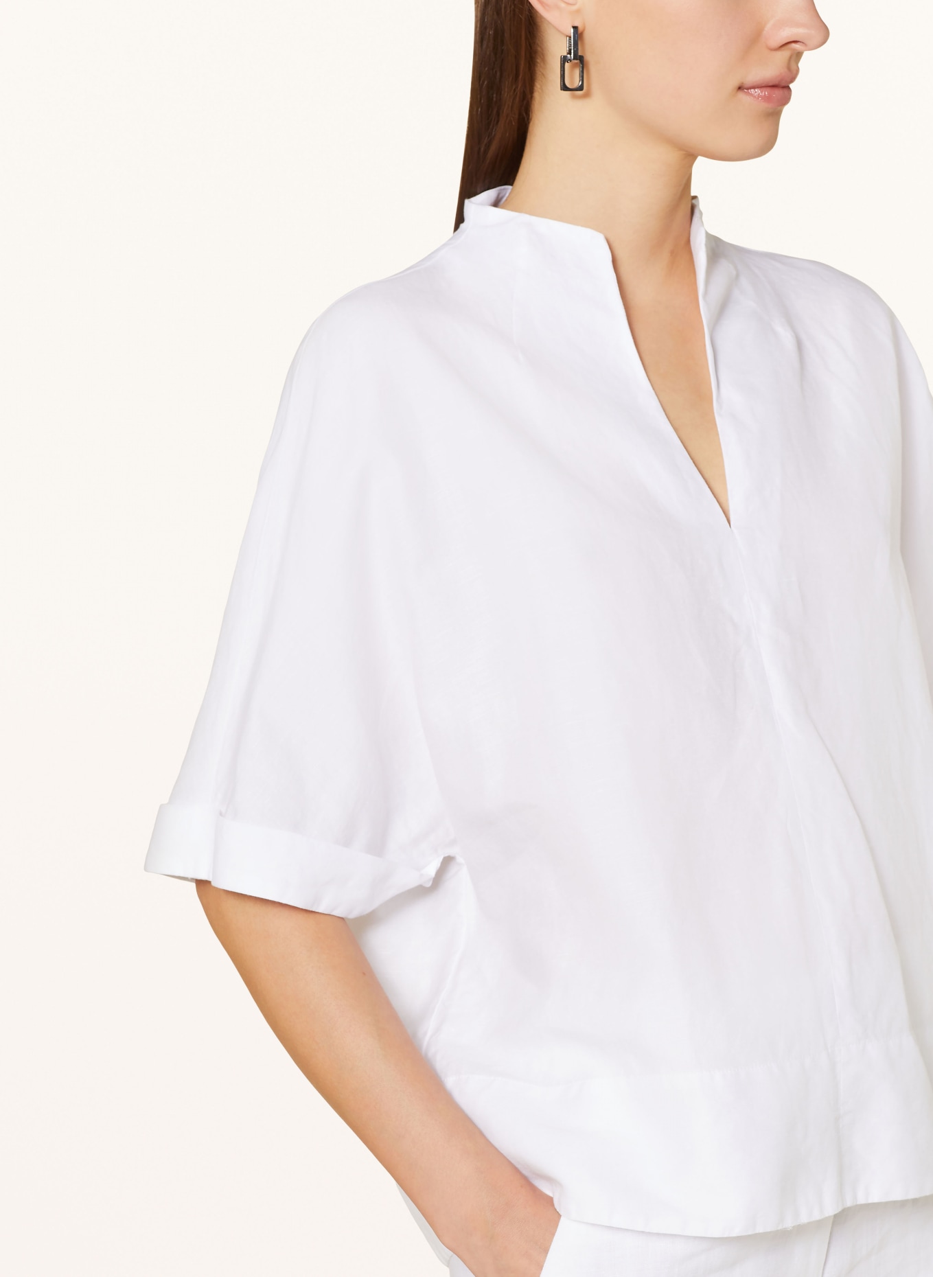 ETERNA Shirt blouse with linen, Color: WHITE (Image 4)