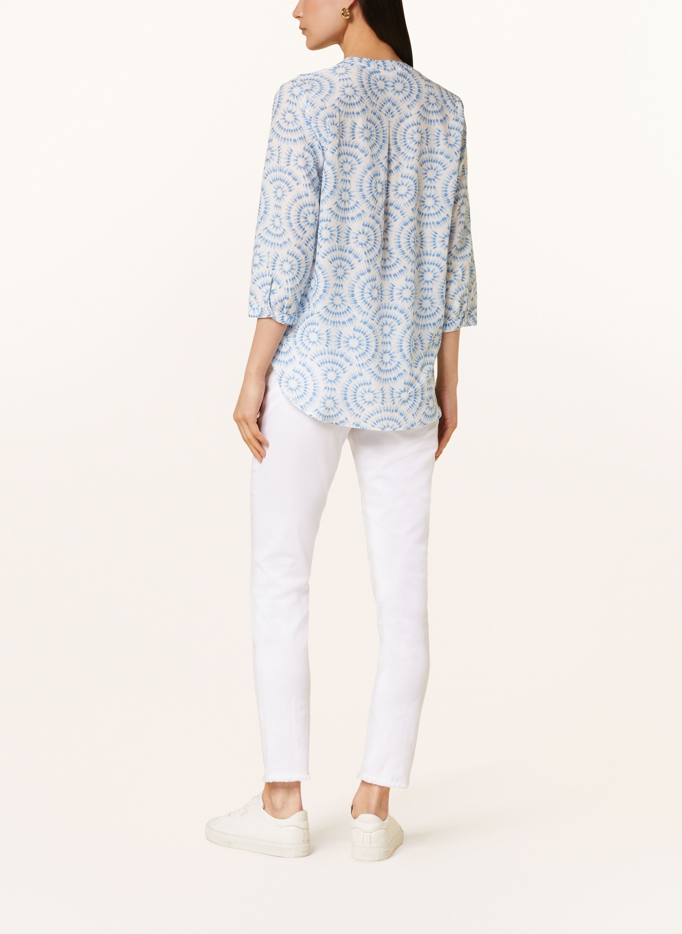 ETERNA Shirt blouse with 3/4 sleeves, Color: LIGHT BLUE/ WHITE (Image 3)