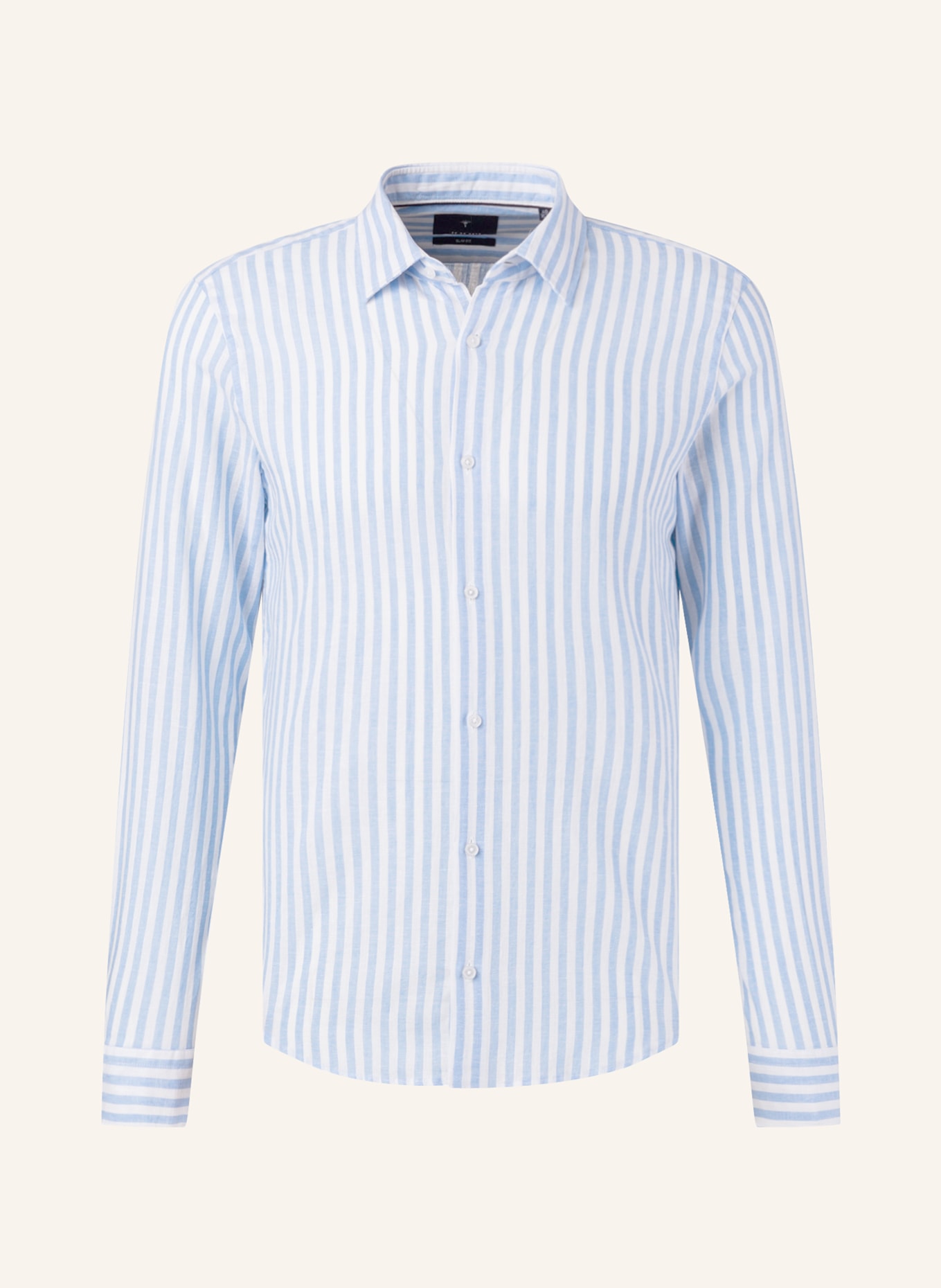 JOOP! Shirt PIT slim fit with linen, Color: WHITE/ LIGHT BLUE (Image 1)