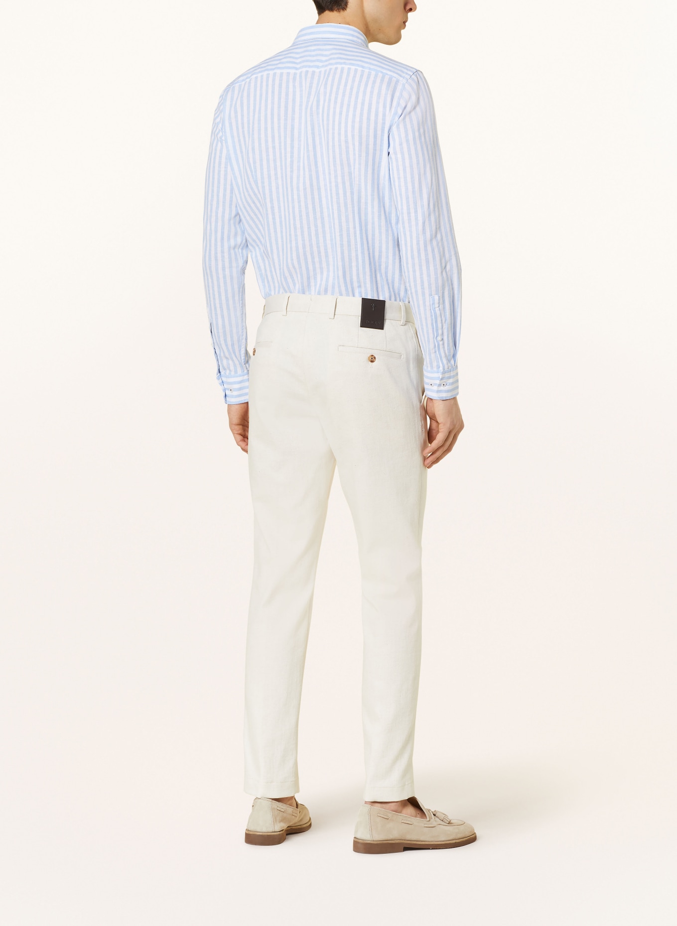 JOOP! Shirt PIT slim fit with linen, Color: WHITE/ LIGHT BLUE (Image 3)