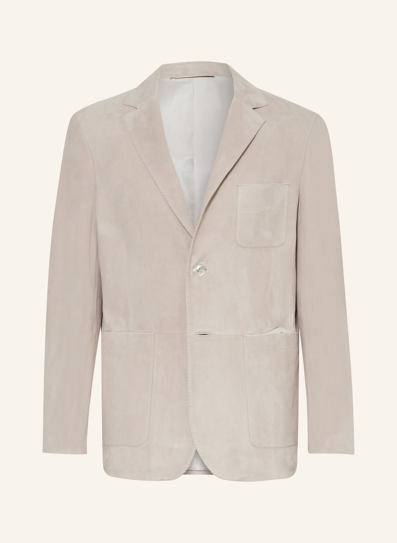 AGNONA Leather tailored jacket regular fit, Color: CREAM (Image 1)
