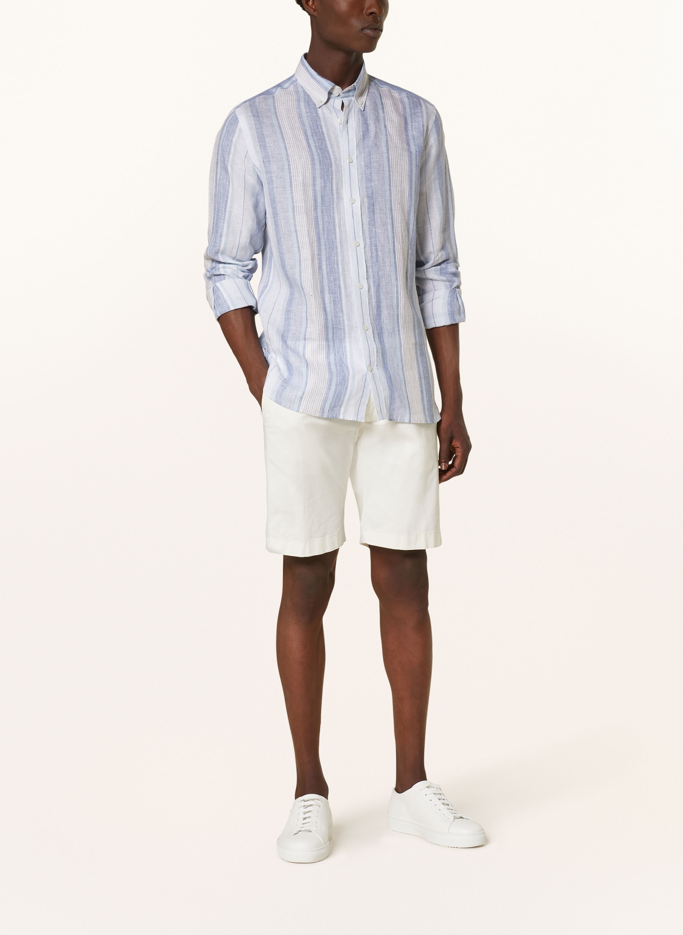 HACKETT LONDON Linen shirt slim fit, Color: BLUE/ BLUE GRAY/ WHITE (Image 2)