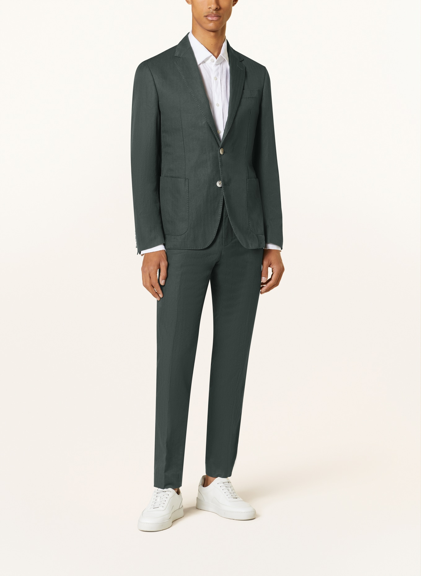 HACKETT LONDON Oblekové sako Extra Slim Fit se lnem, Barva: 670 BOTTLE GREEN (Obrázek 2)