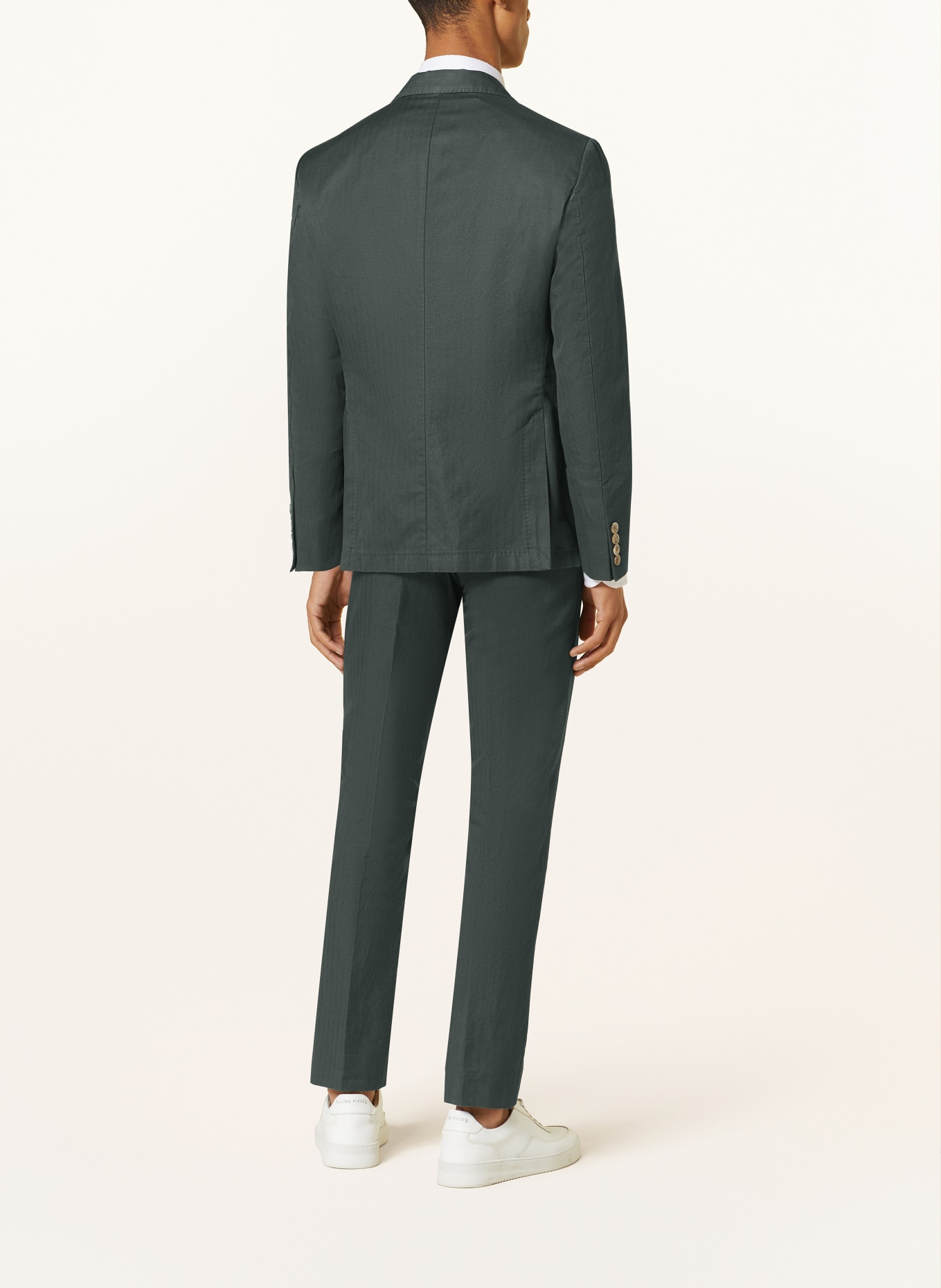 HACKETT LONDON Oblekové sako Extra Slim Fit se lnem, Barva: 670 BOTTLE GREEN (Obrázek 3)