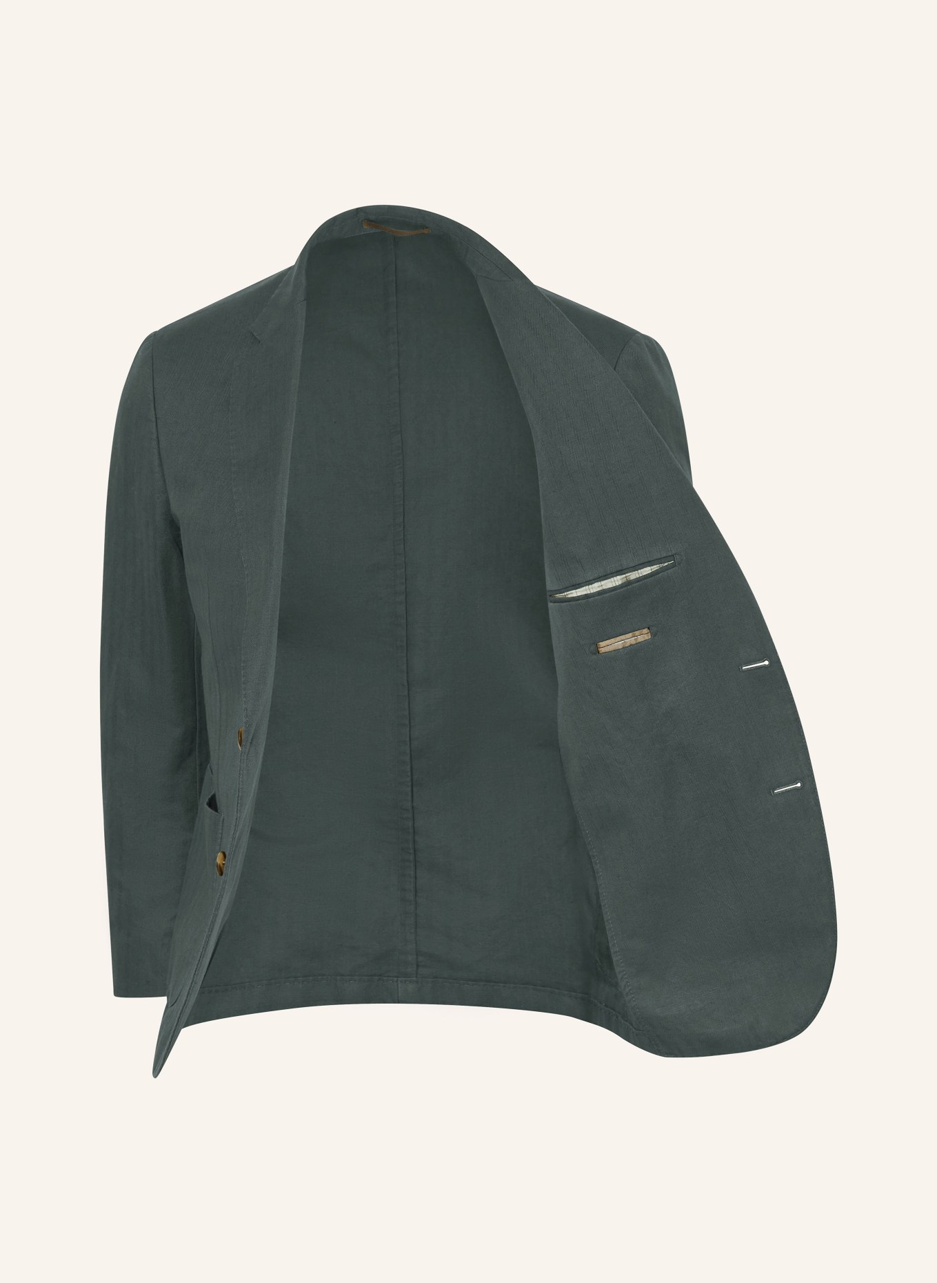 HACKETT LONDON Oblekové sako Extra Slim Fit se lnem, Barva: 670 BOTTLE GREEN (Obrázek 4)