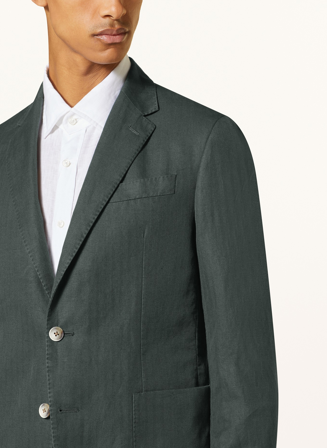 HACKETT LONDON Oblekové sako Extra Slim Fit se lnem, Barva: 670 BOTTLE GREEN (Obrázek 5)