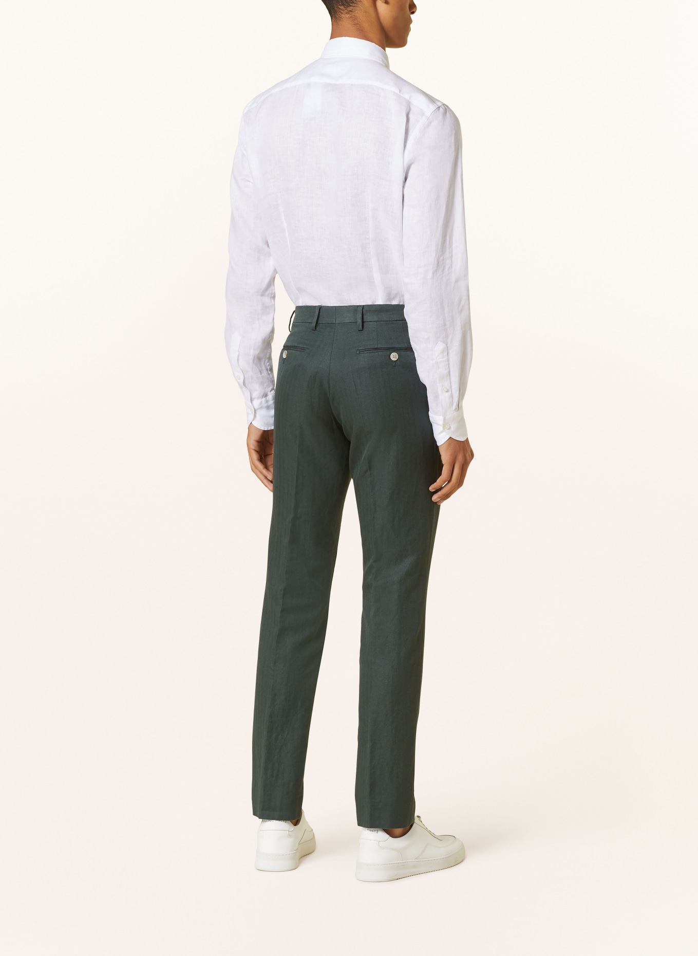 HACKETT LONDON Anzughose Slim Fit mit Leinen, Farbe: 670 BOTTLE GREEN (Bild 4)