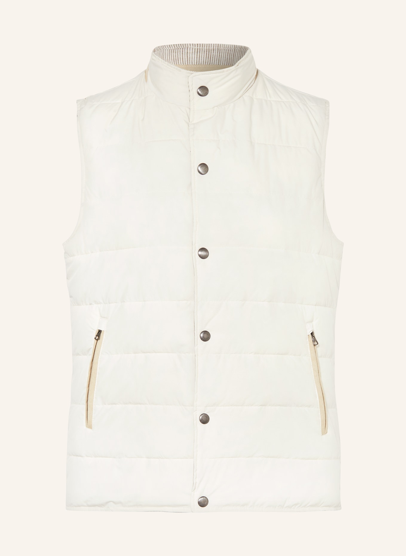 HACKETT LONDON Quilted vest reversible, Color: BEIGE/ ECRU (Image 1)