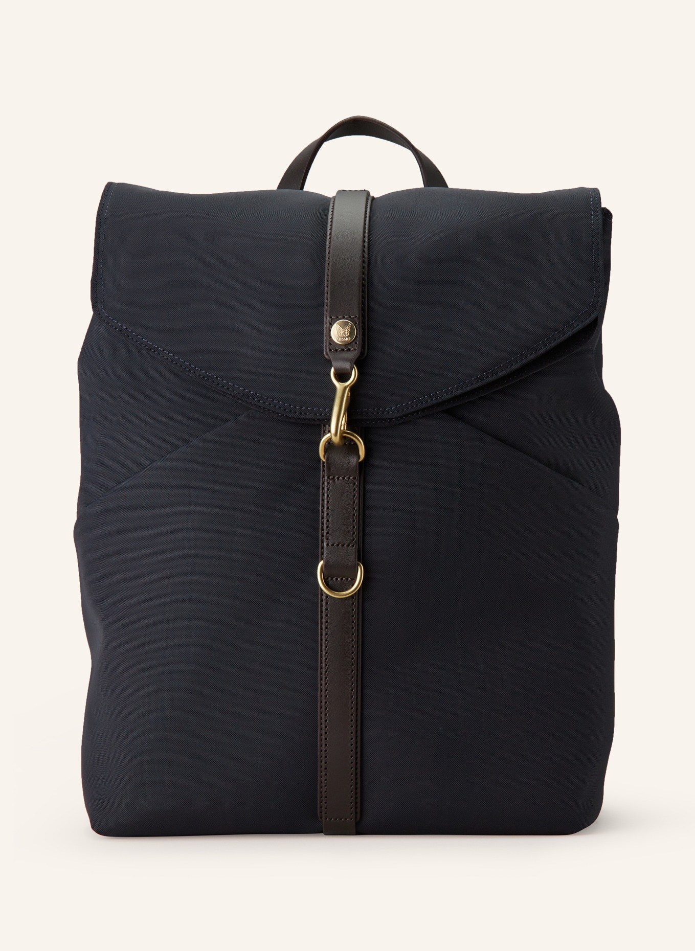 MISMO Backpack with laptop compartment, Color: DARK BLUE/ DARK BROWN (Image 1)