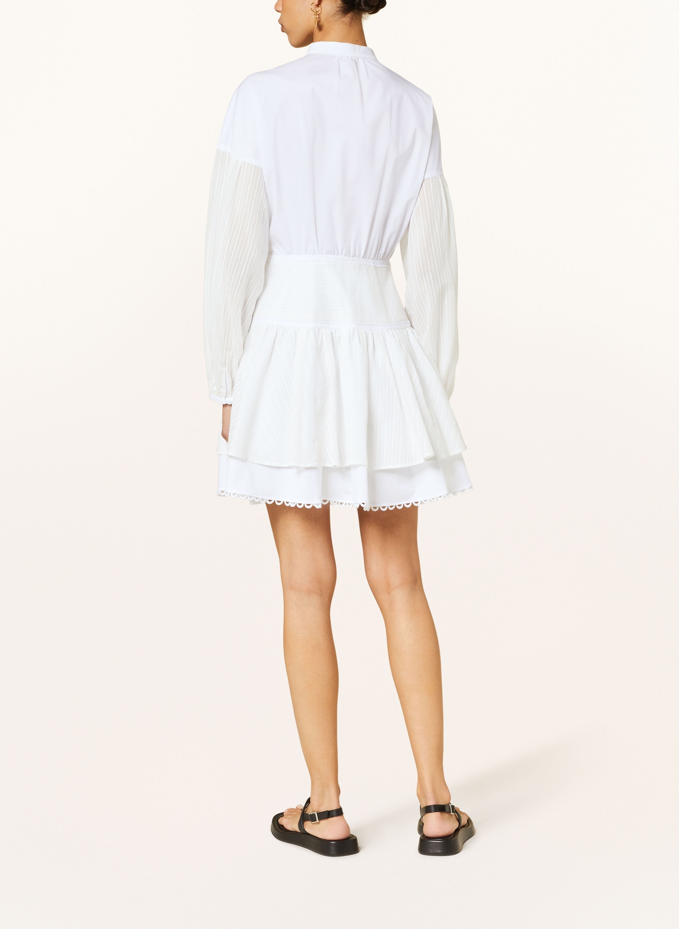 SLY 010 Dress LILJA with broderie anglaise, Color: WHITE (Image 3)