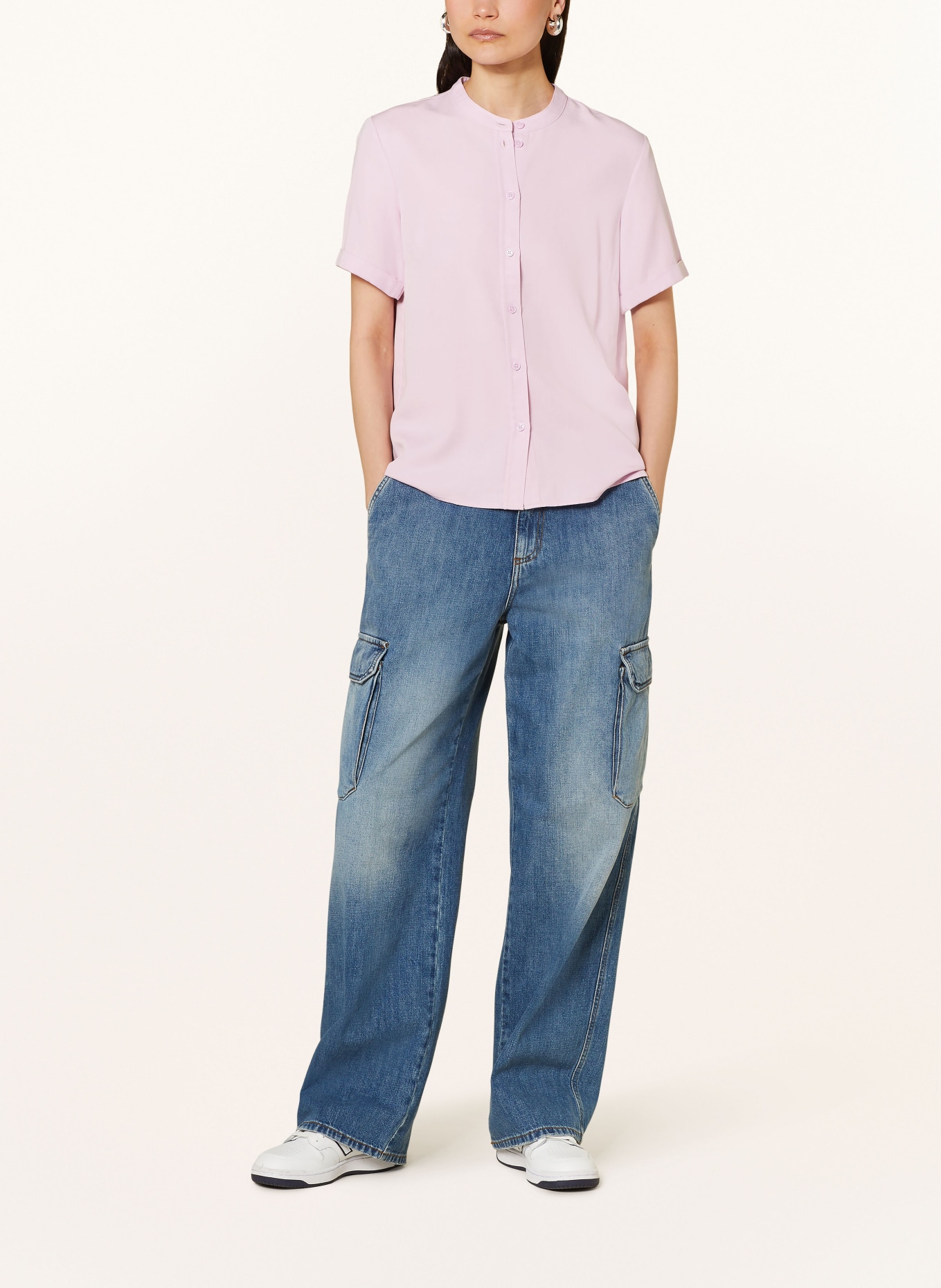 Marc O'Polo DENIM Piqué-Bluse, Farbe: 625 chilled violet (Bild 2)