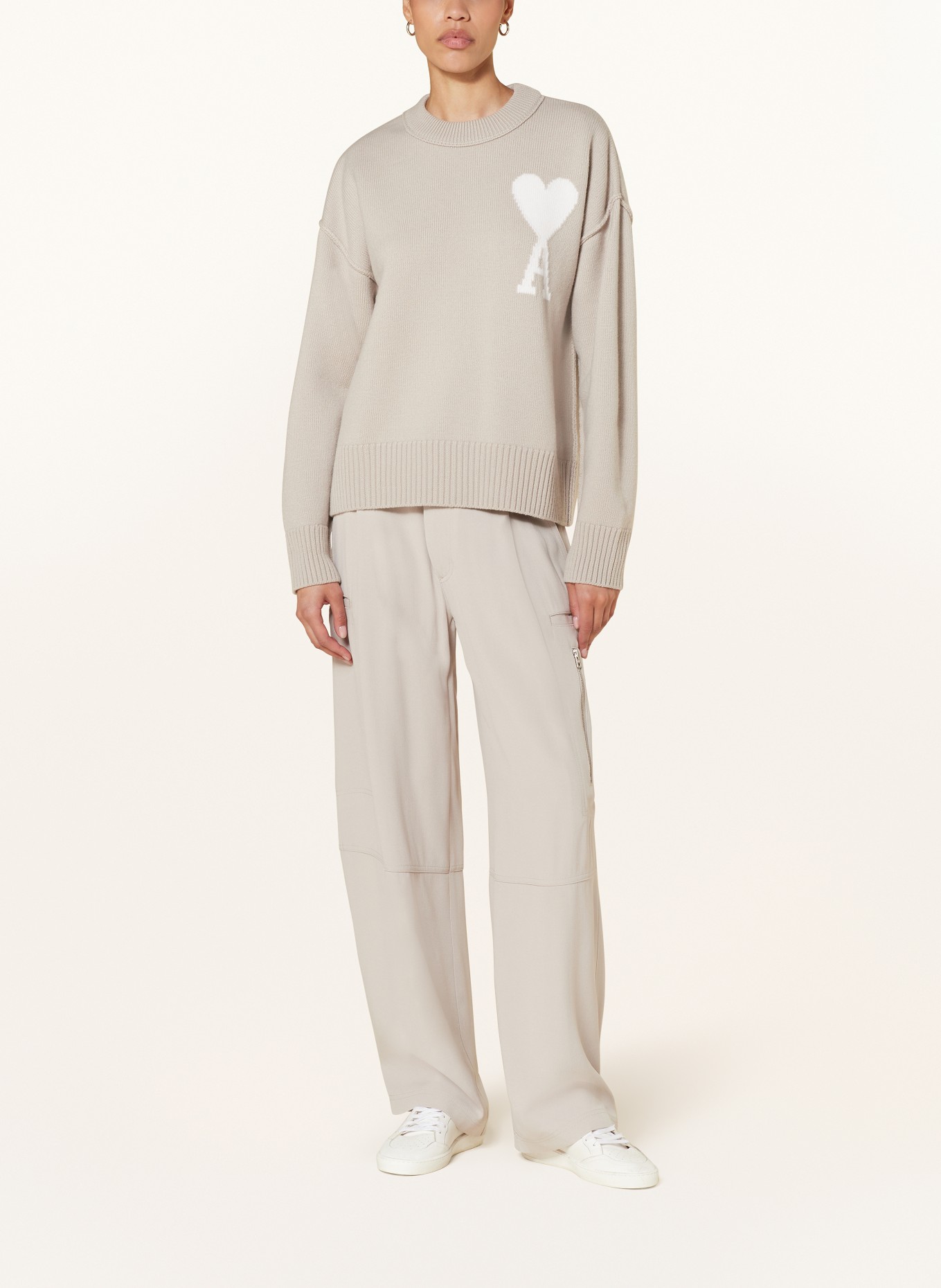 AMI PARIS Pullover, Farbe: BEIGE/ WEISS (Bild 2)