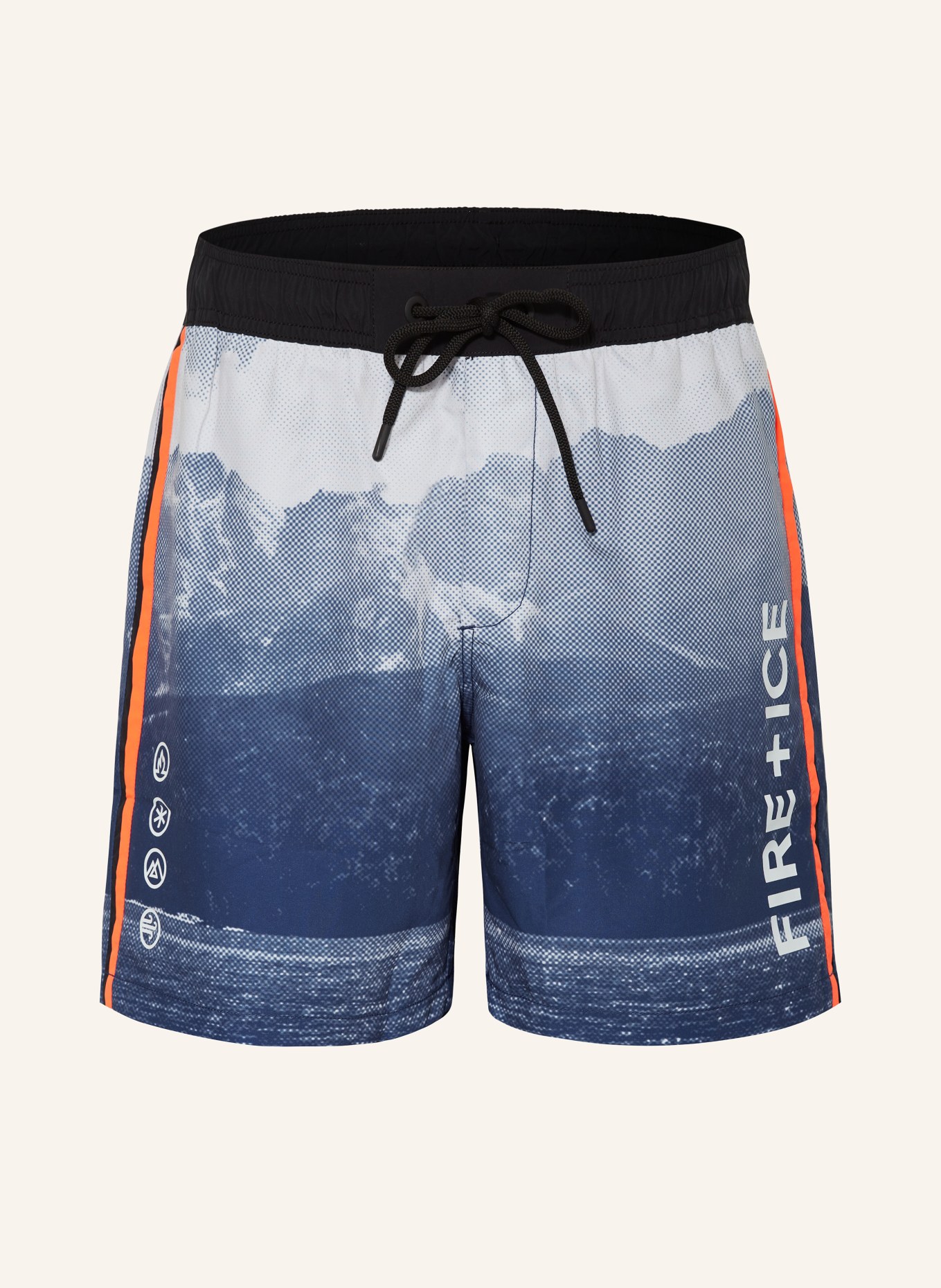 FIRE+ICE Swim shorts SORIN, Color: BLUE/ WHITE/ NEON ORANGE (Image 1)