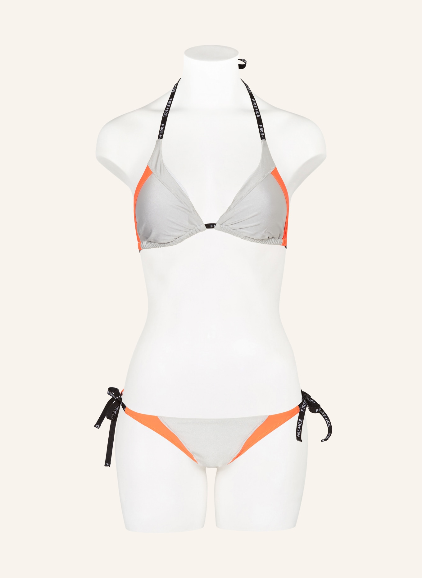 FIRE+ICE Triangel-Bikini BAILA, Farbe: SILBER/ NEONORANGE (Bild 2)