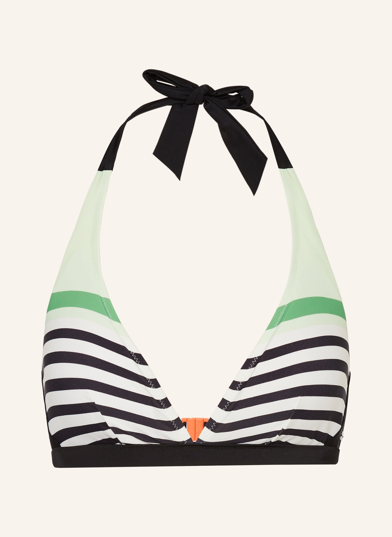 FIRE+ICE Halter neck bikini top JASMIN2, Color: WHITE/ BLACK/ GREEN (Image 1)
