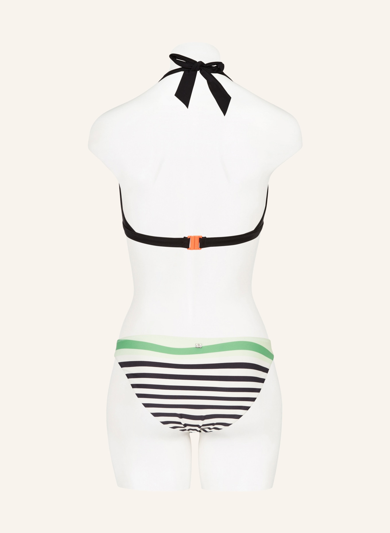 FIRE+ICE Halter neck bikini top JASMIN2, Color: WHITE/ BLACK/ GREEN (Image 3)