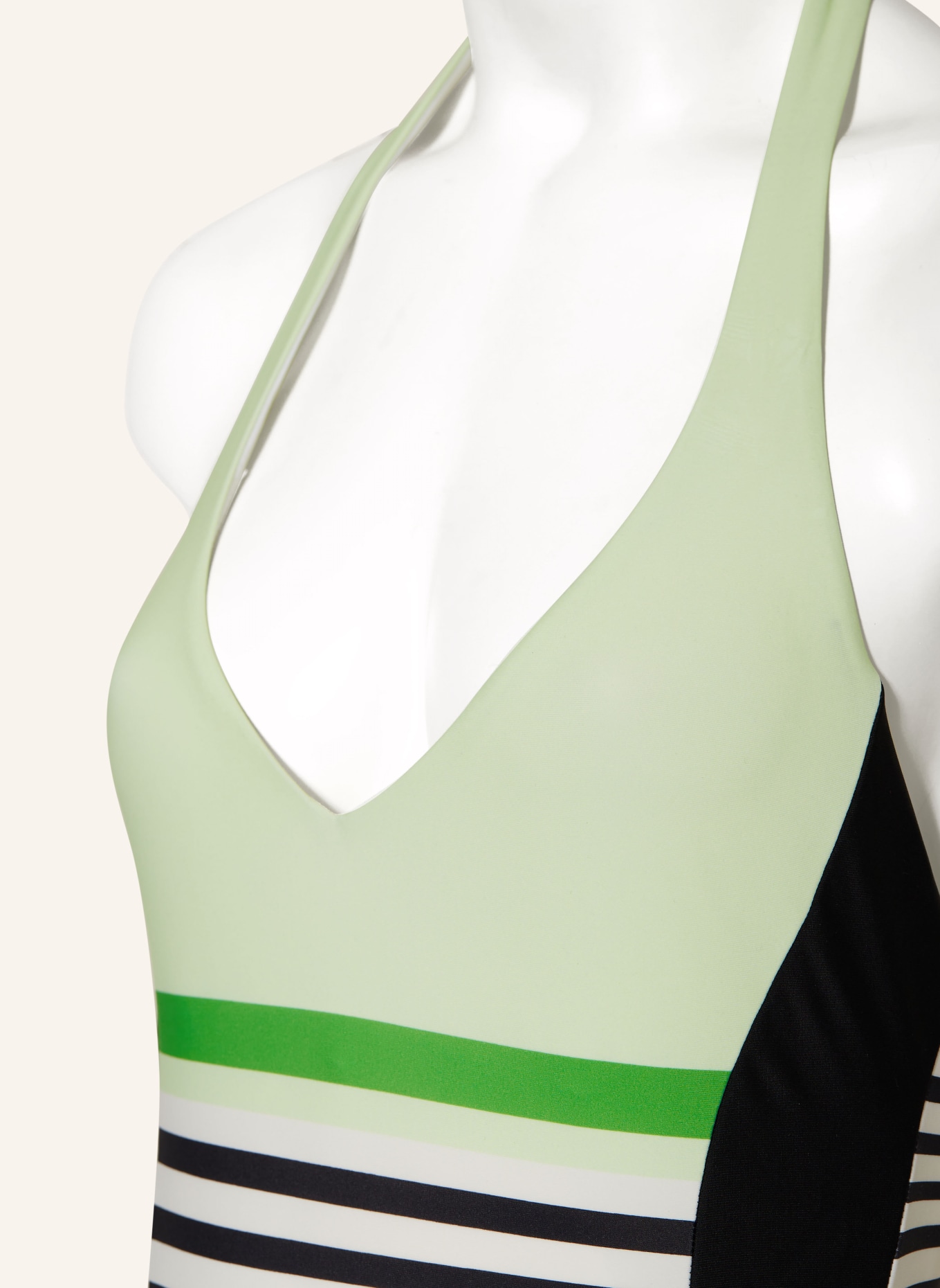 FIRE+ICE Halter neck swimsuit ZAHARA, Color: BLACK/ WHITE/ LIGHT GREEN (Image 4)