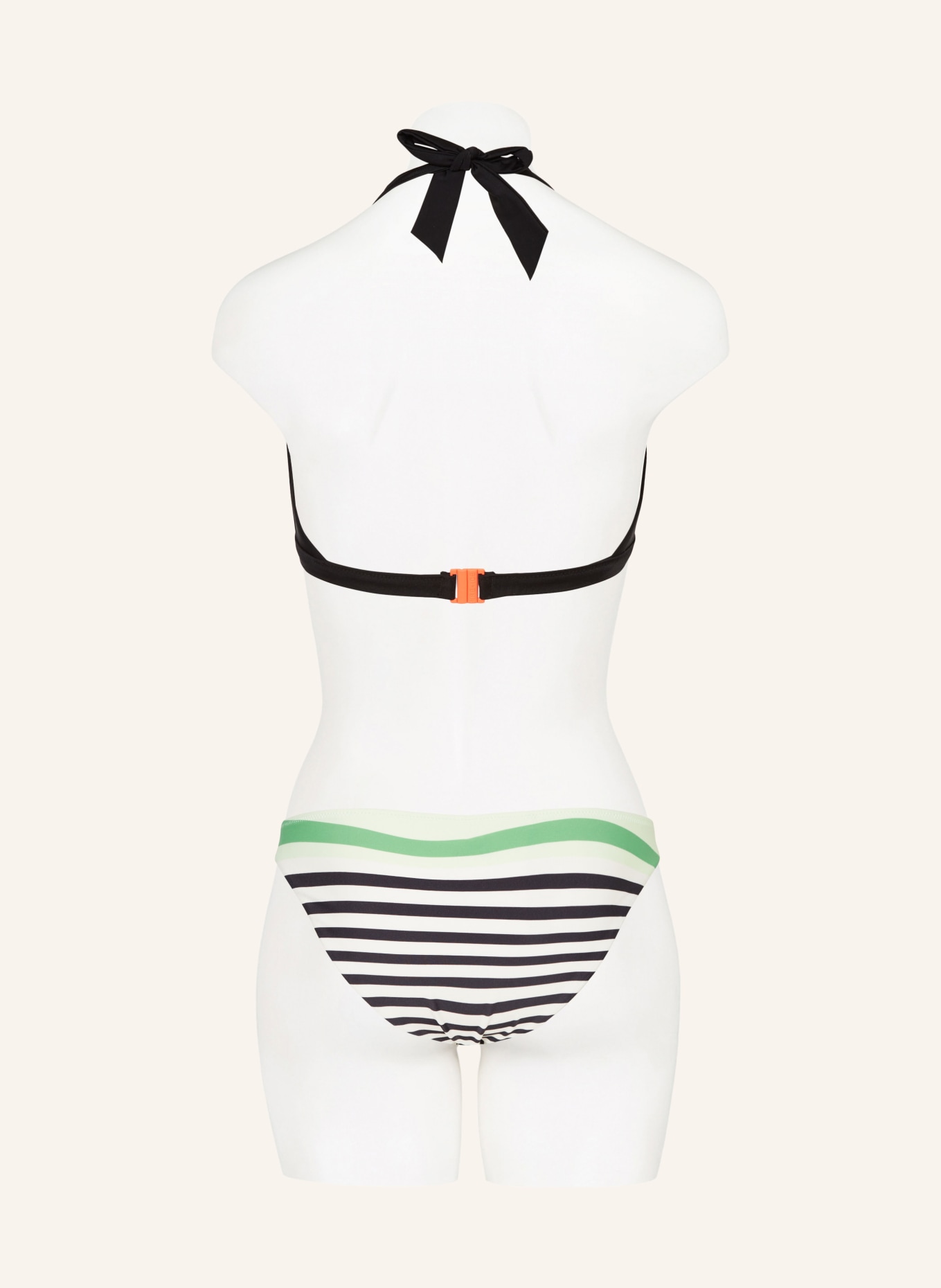 FIRE+ICE Basic bikini bottoms BACARA, Color: WHITE/ BLACK/ GREEN (Image 3)