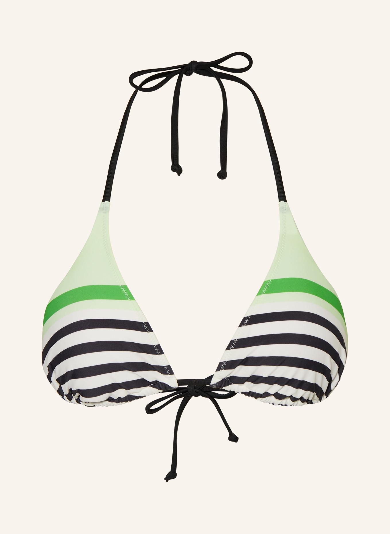 FIRE+ICE Triangle bikini top GABY, Color: WHITE/ BLACK/ GREEN (Image 1)