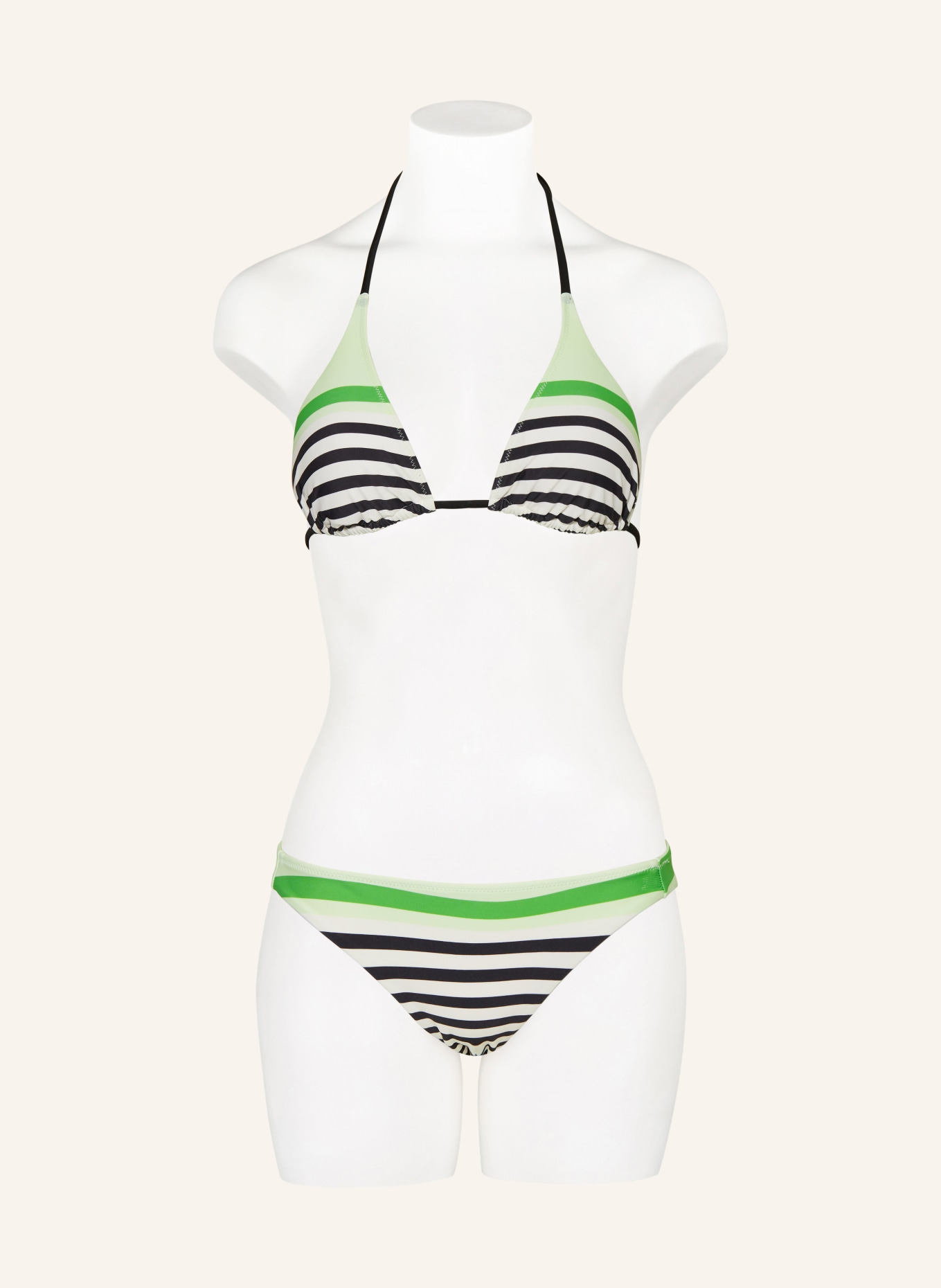 FIRE+ICE Triangle bikini top GABY, Color: WHITE/ BLACK/ GREEN (Image 2)