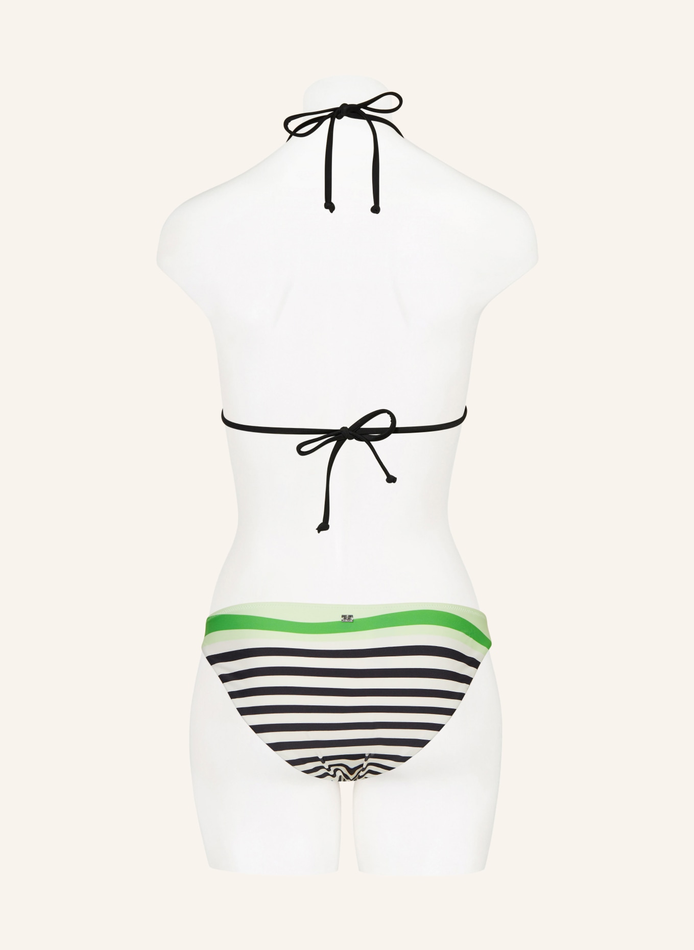 FIRE+ICE Triangle bikini top GABY, Color: WHITE/ BLACK/ GREEN (Image 3)