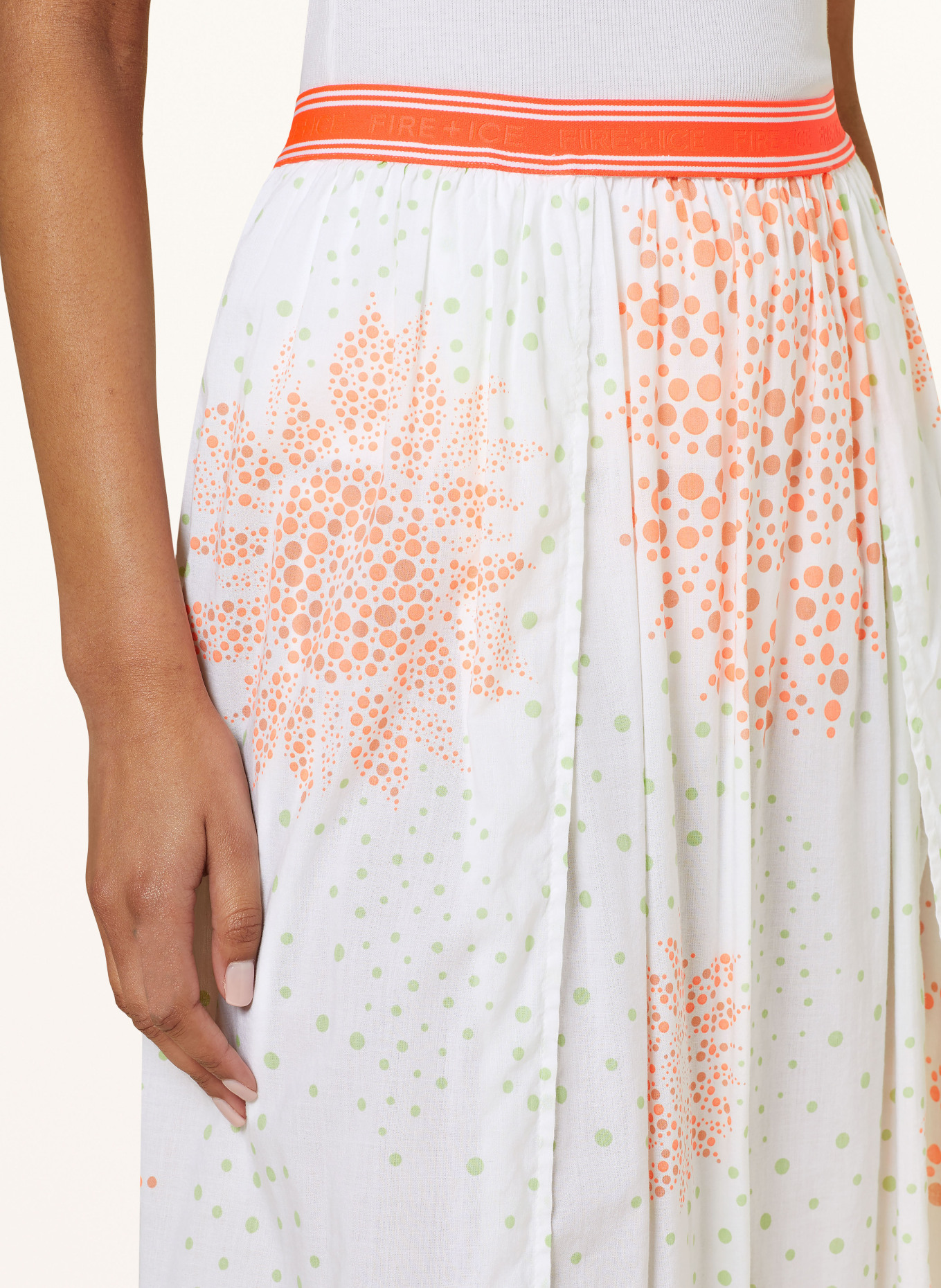 FIRE+ICE Skirt NADEA, Color: WHITE/ NEON ORANGE/ LIGHT GREEN (Image 4)