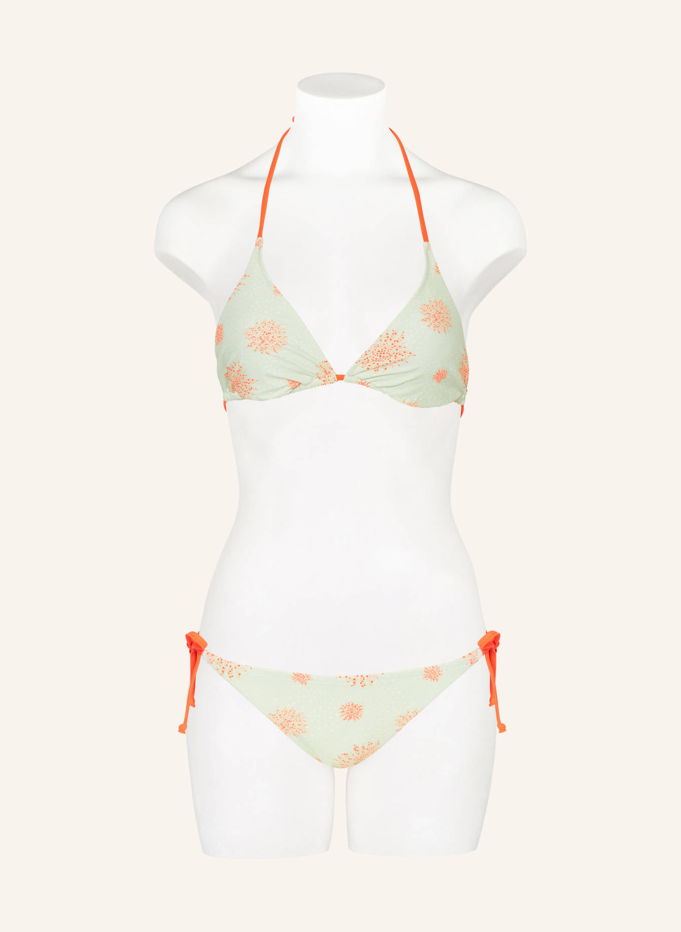 FIRE+ICE Triangel-Bikini-Top GABY3, Farbe: MINT/ WEISS/ NEONORANGE (Bild 2)