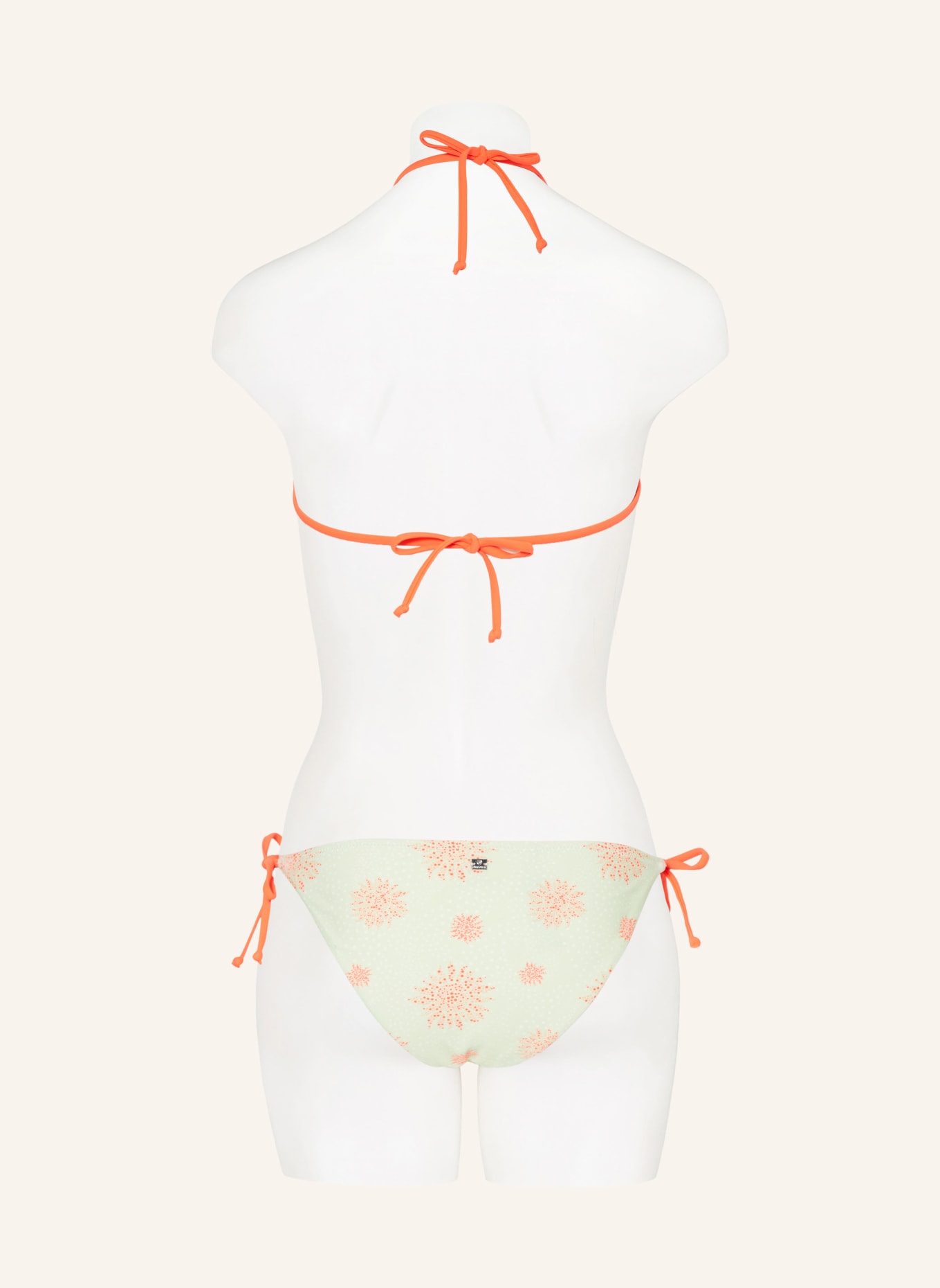 FIRE+ICE Triangle bikini top GABY3, Color: MINT/ WHITE/ NEON ORANGE (Image 3)