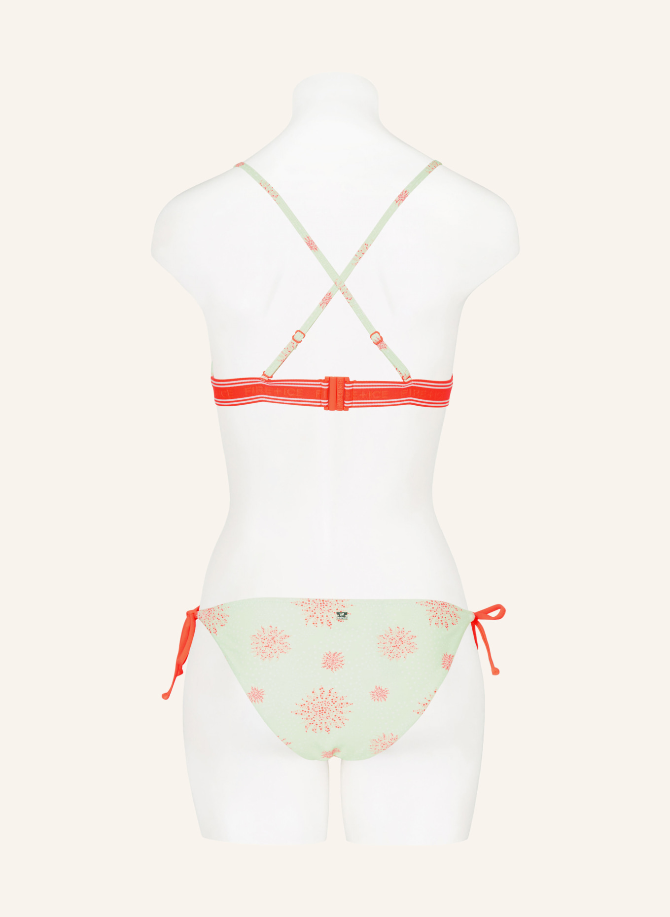 FIRE+ICE Triangle bikini top HANKA3, Color: MINT/ WHITE/ NEON ORANGE (Image 4)