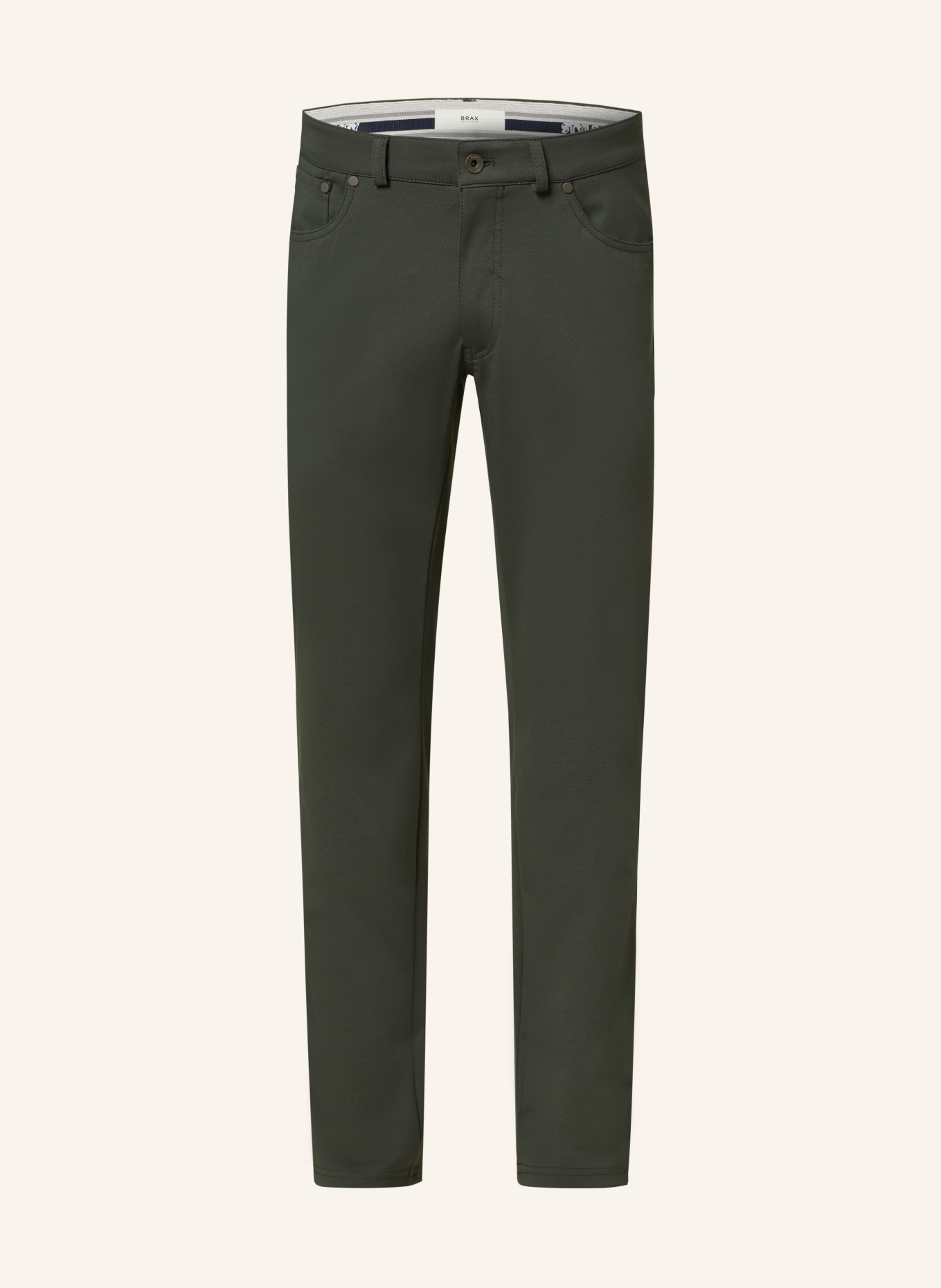 BRAX Spodnie dżersejowe STYLE CHUCK modern fit, Kolor: OLIWKOWY (Obrazek 1)
