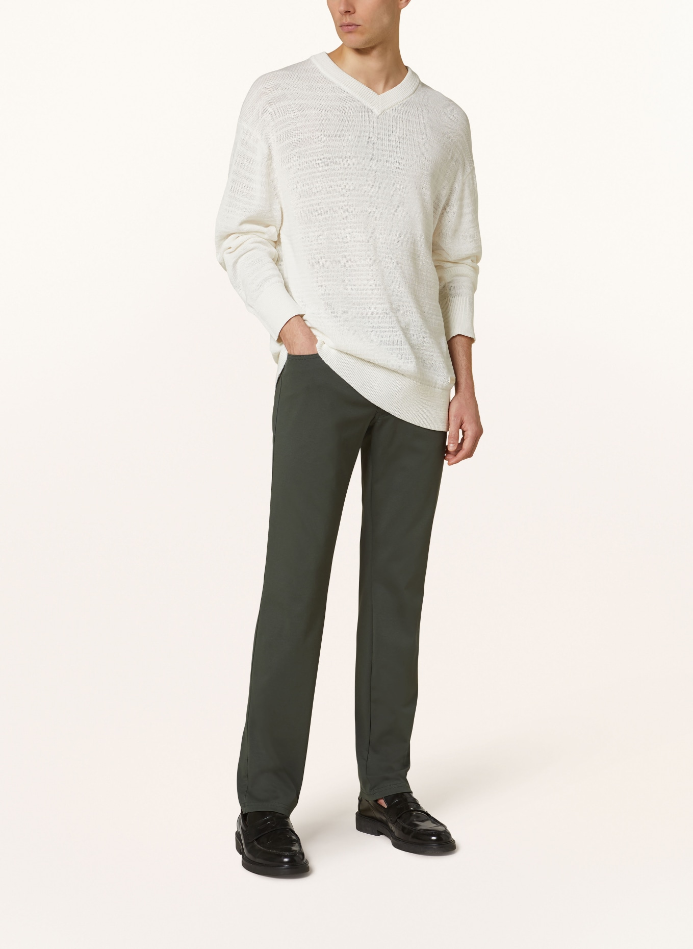 BRAX Spodnie dżersejowe STYLE CHUCK modern fit, Kolor: OLIWKOWY (Obrazek 2)