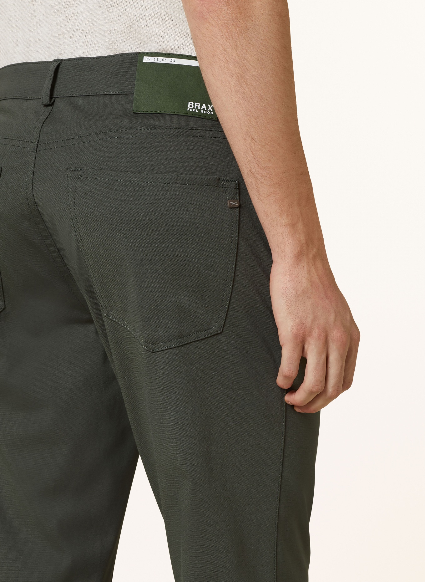 BRAX Spodnie dżersejowe STYLE CHUCK modern fit, Kolor: OLIWKOWY (Obrazek 6)