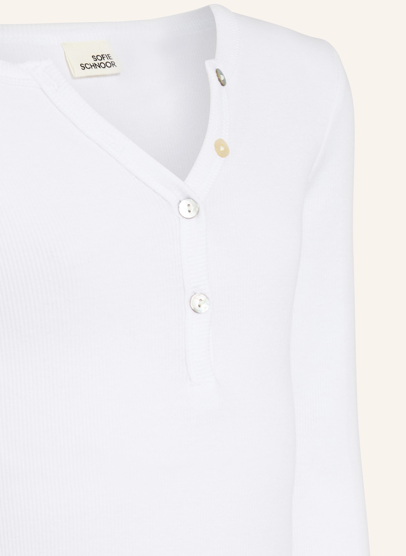 SOFIE SCHNOOR Henley-Shirt, Farbe: WEISS (Bild 3)