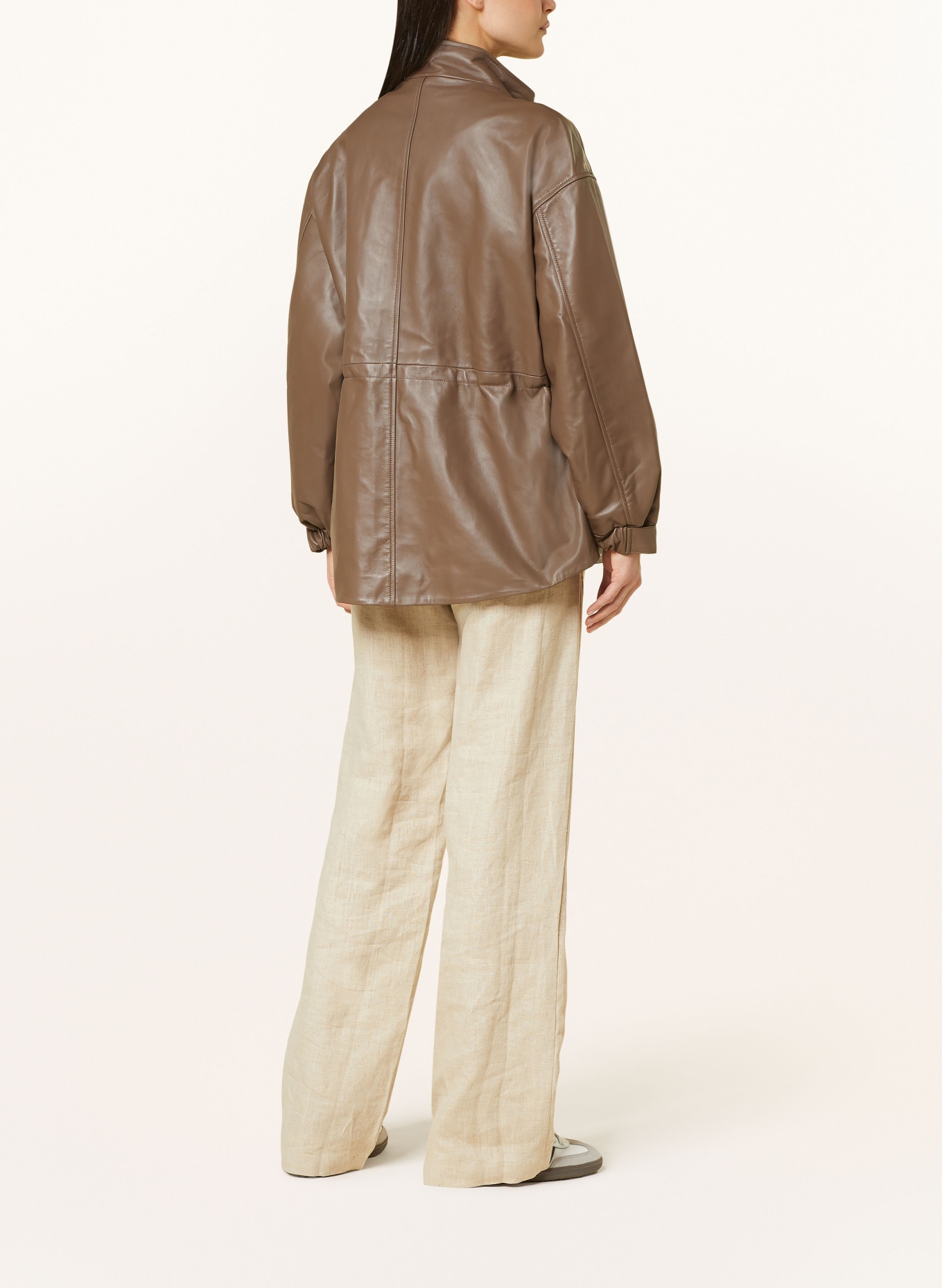MEOTINE Leather jacket KAIA, Color: BROWN (Image 3)