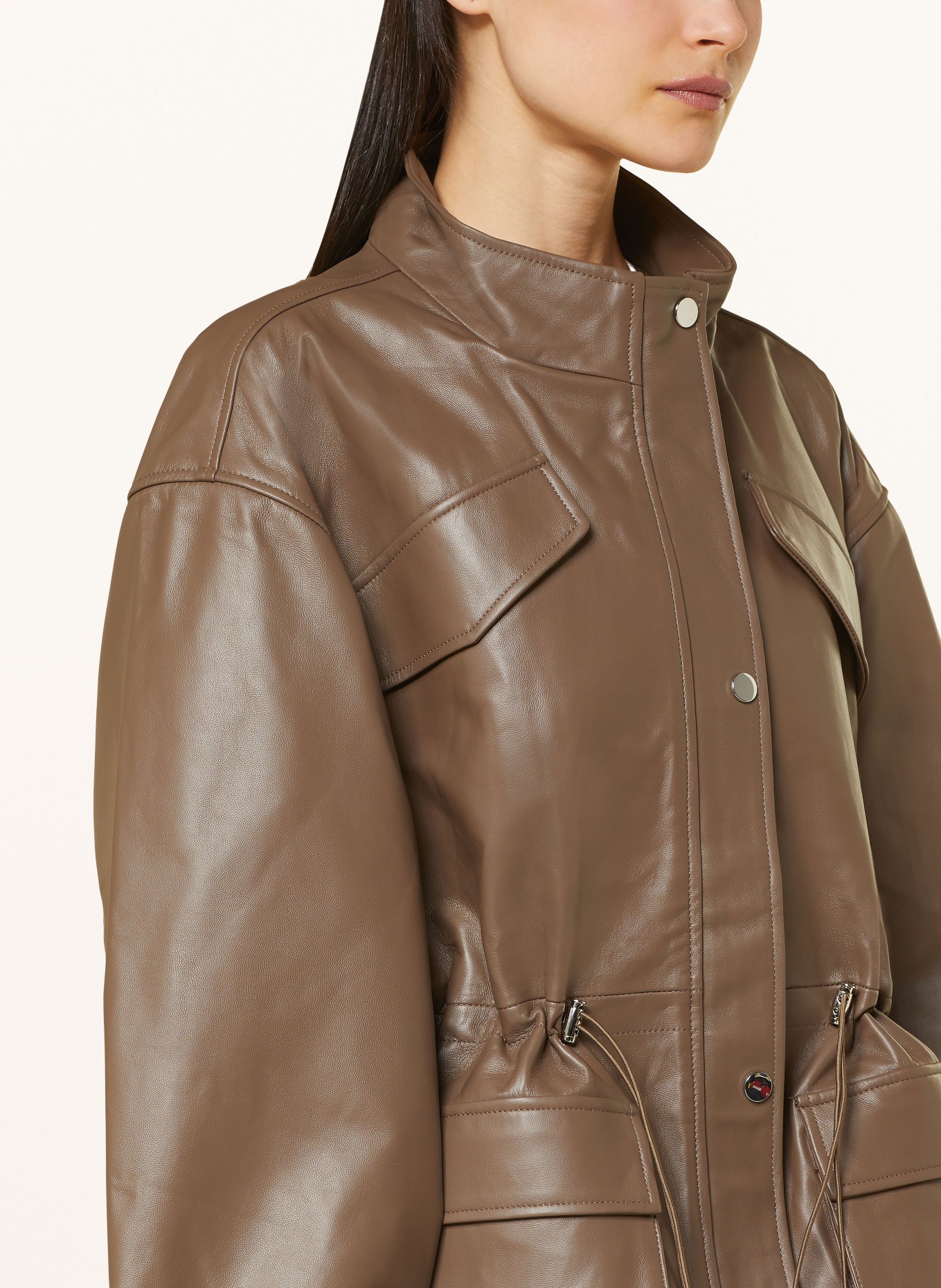 MEOTINE Leather jacket KAIA, Color: BROWN (Image 4)