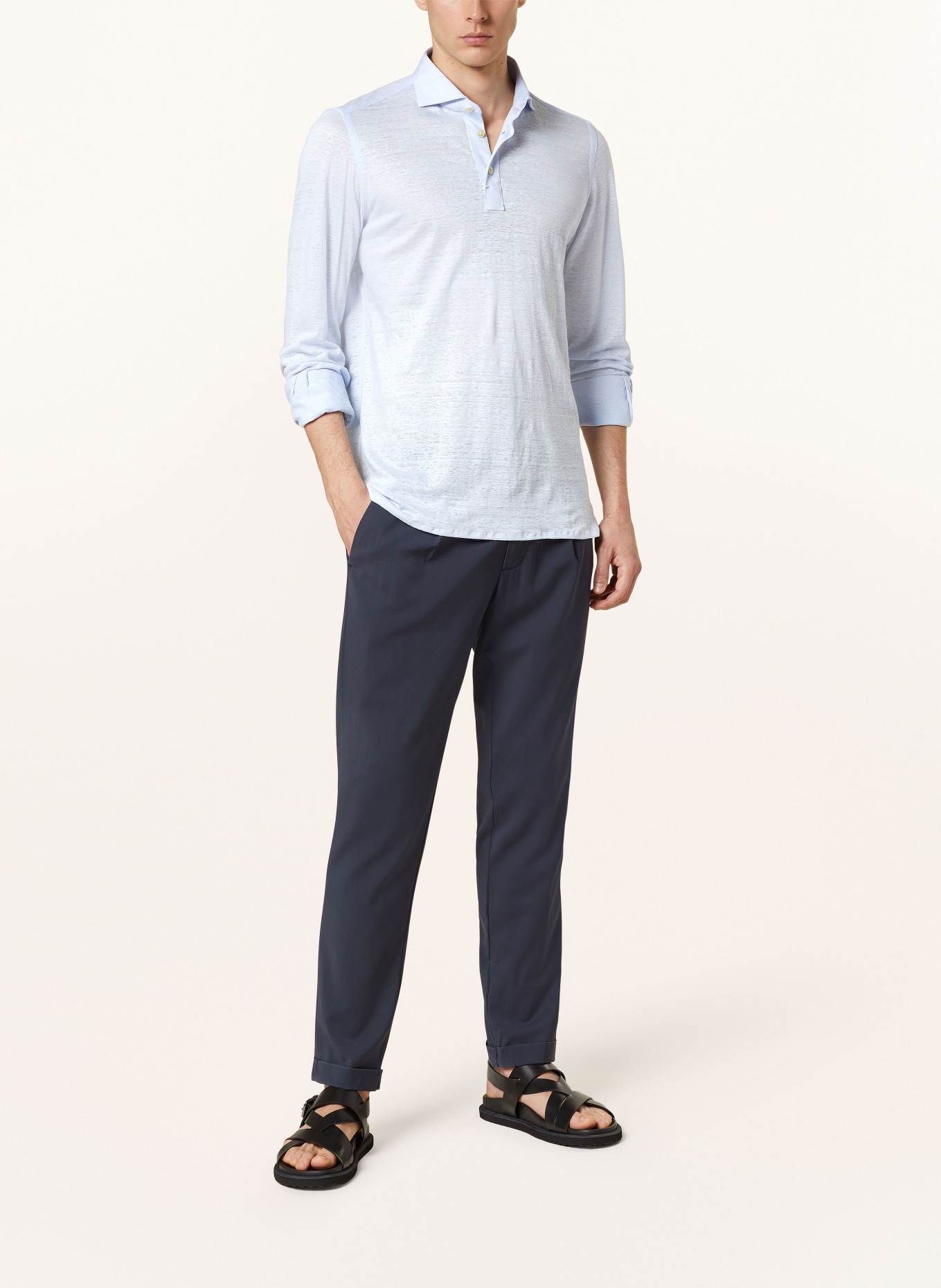 FINAMORE 1925 Linen shirt regular fit, Color: LIGHT BLUE (Image 2)