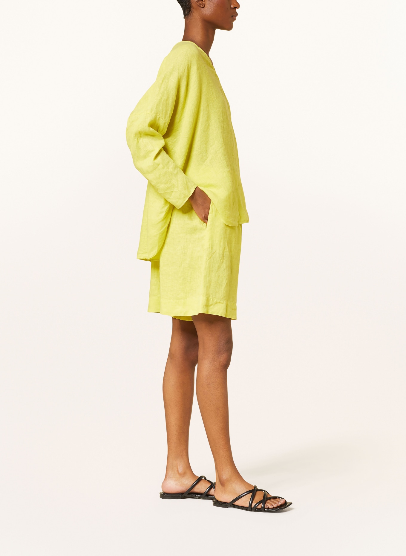 ANTONELLI firenze Linen shorts PRANDELLO, Color: 366 kiwi (Image 4)