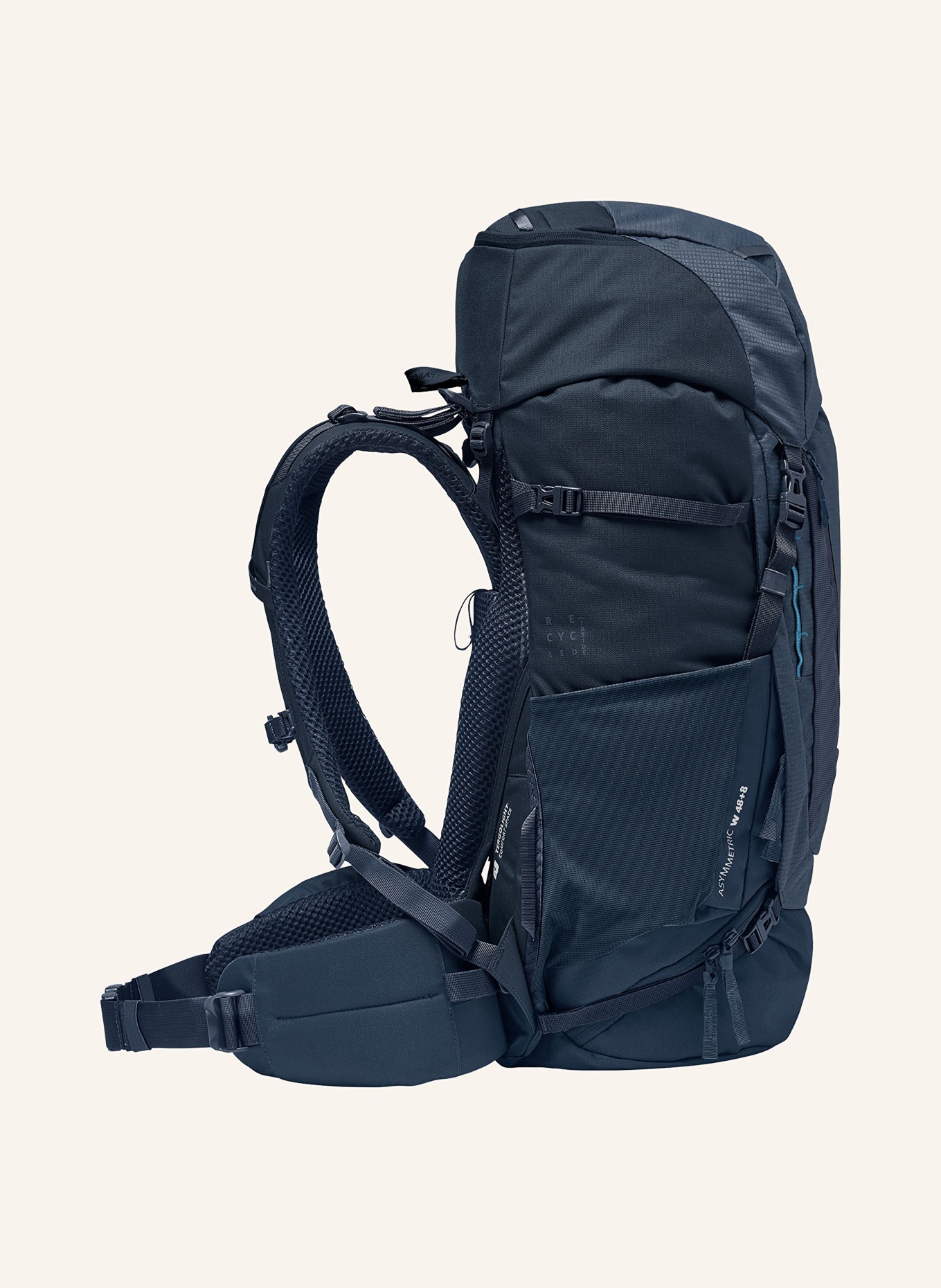VAUDE Backpack ASYMMETRIC 48+8 56 l, Color: DARK BLUE (Image 3)