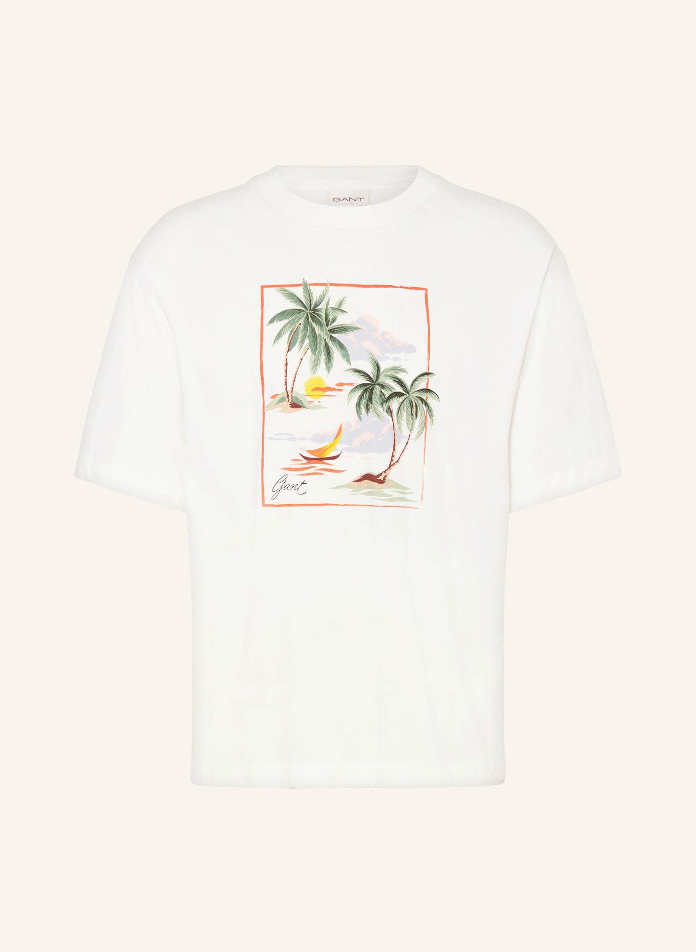GANT T-shirt, Color: WHITE/ GREEN/ YELLOW (Image 1)