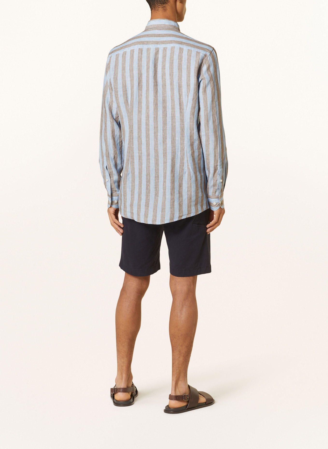 ETON Linen shirt extra slim fit, Color: LIGHT BLUE/ BROWN (Image 3)
