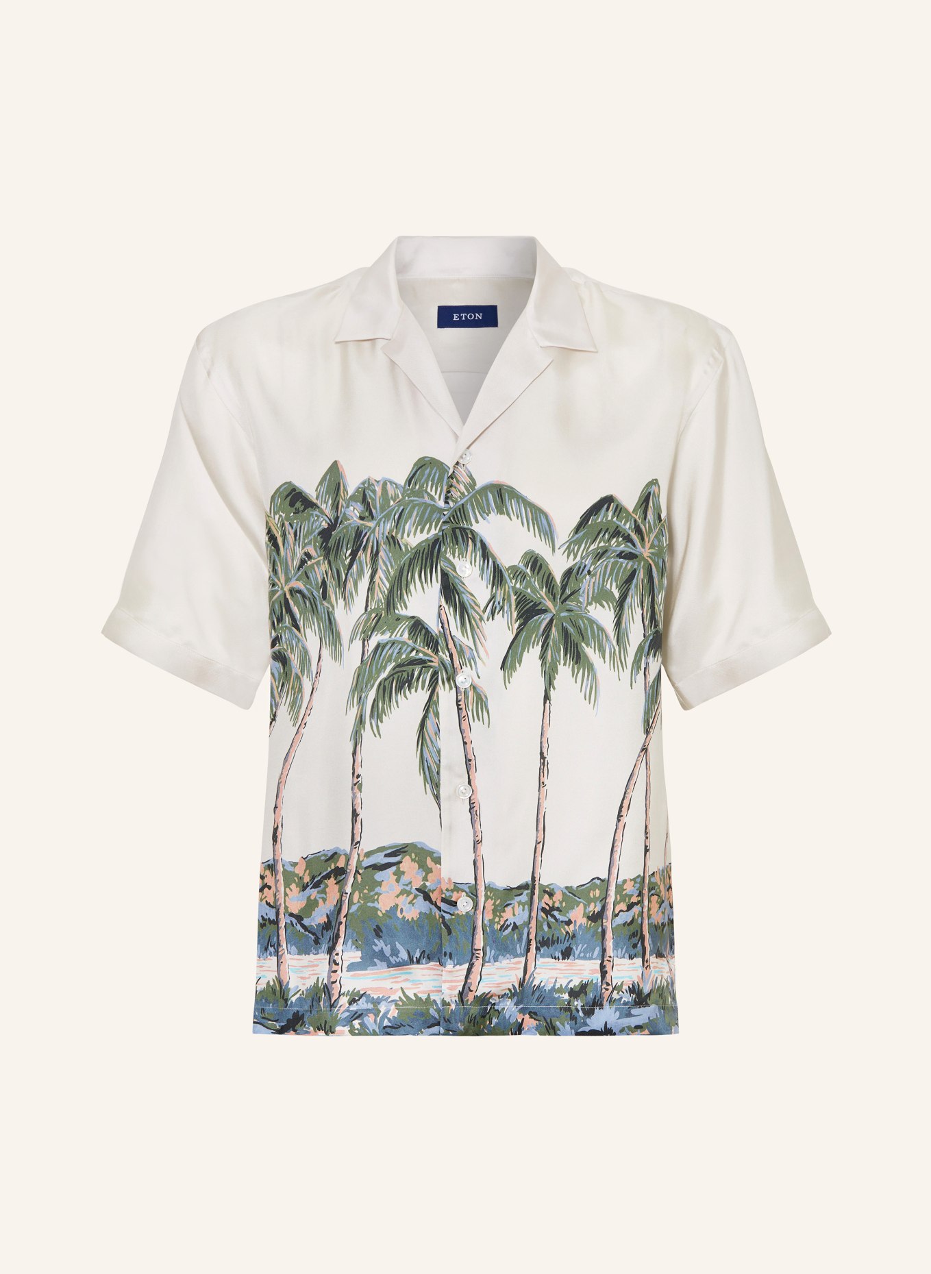 ETON Resort shirt regular fit made of silk, Color: LIGHT GRAY/ DARK GREEN/ BLUE (Image 1)