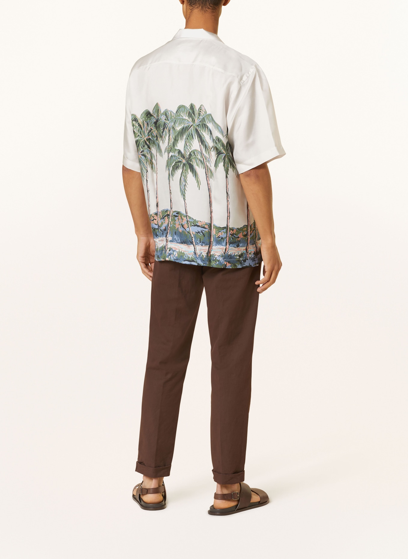 ETON Resort shirt regular fit made of silk, Color: LIGHT GRAY/ DARK GREEN/ BLUE (Image 3)