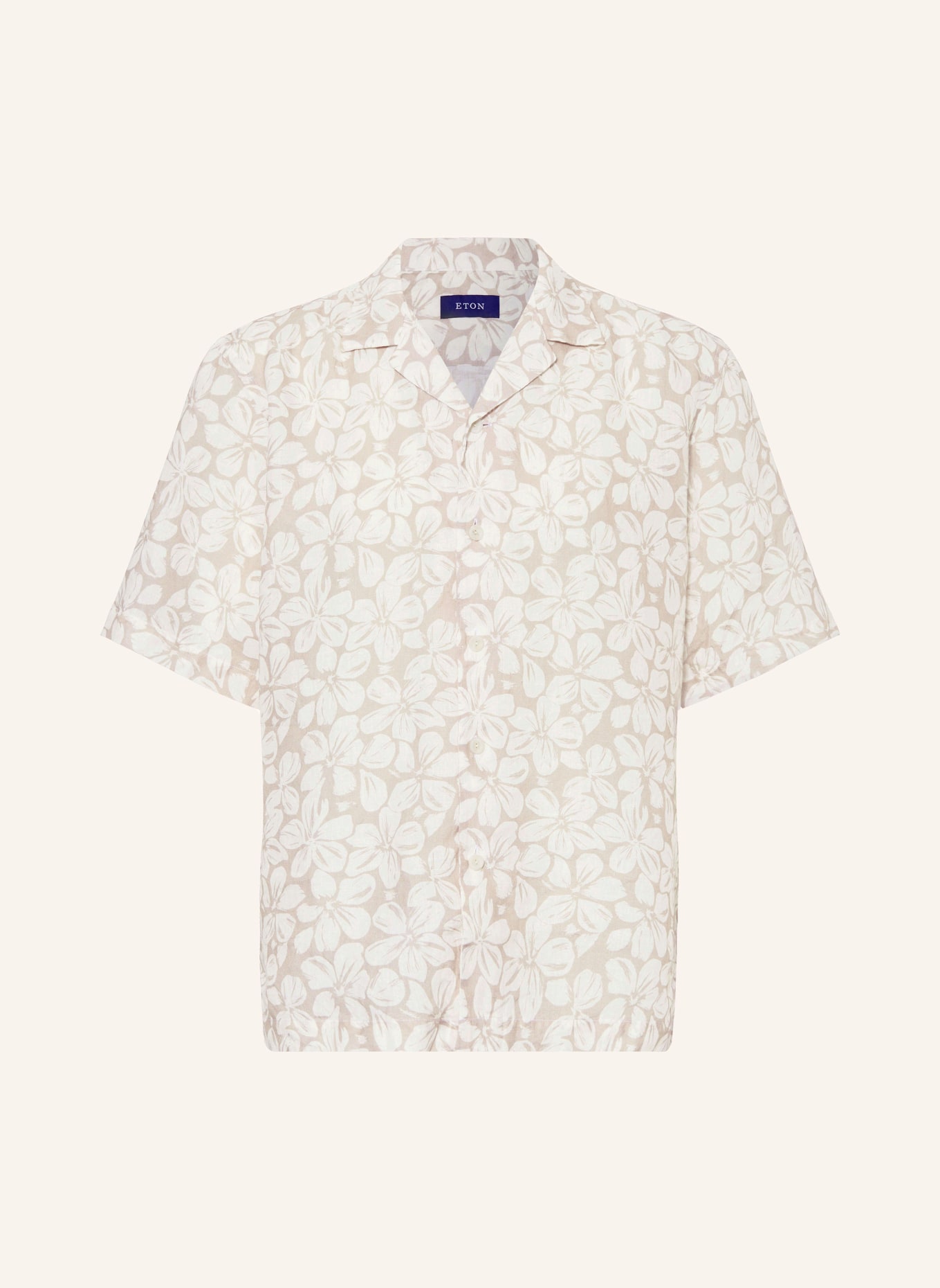 ETON Resort shirt regular fit made of linen, Color: WHITE/ BROWN (Image 1)